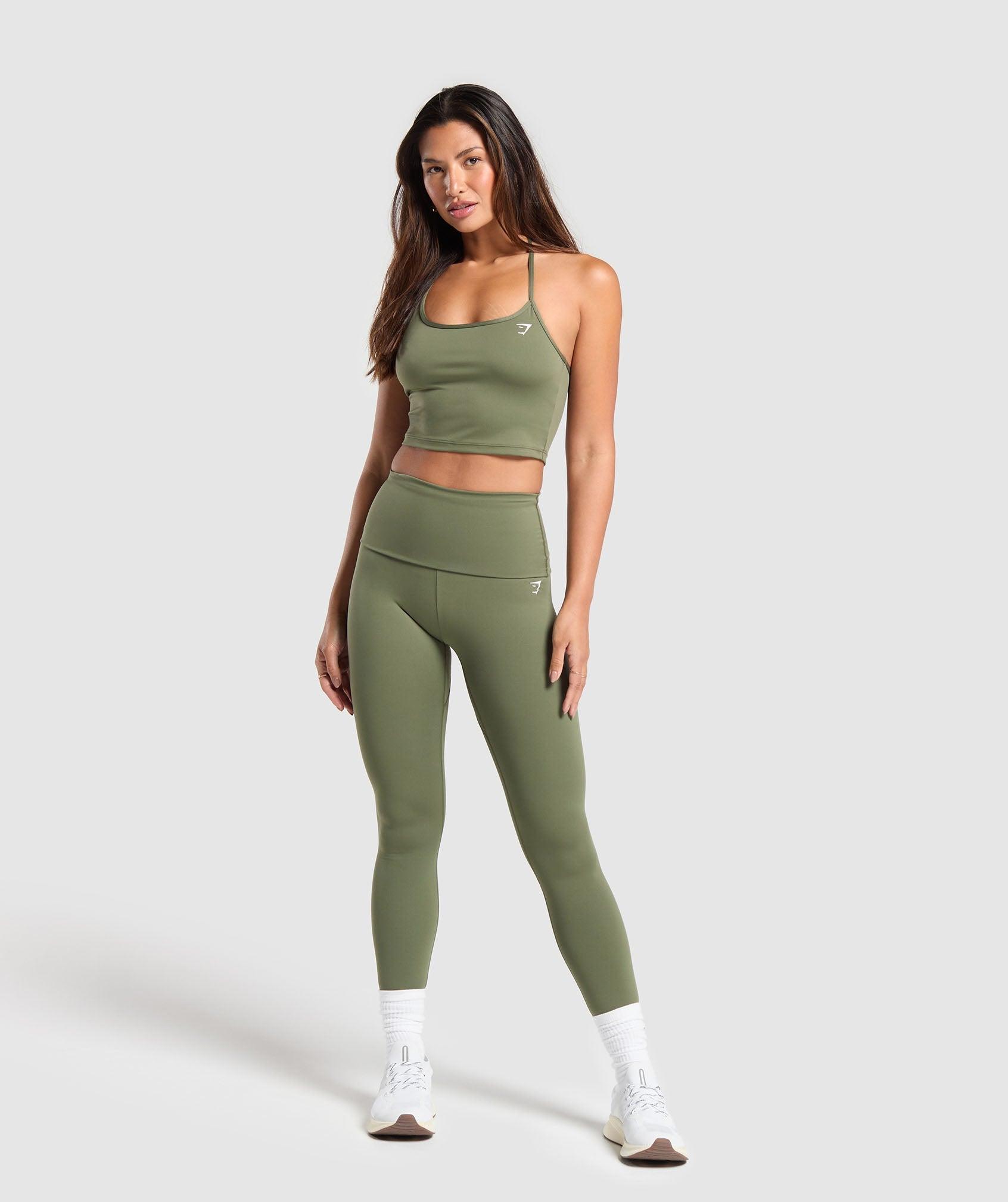 Gymshark Everyday Foldover Leggings - Core Olive Female Product Image
