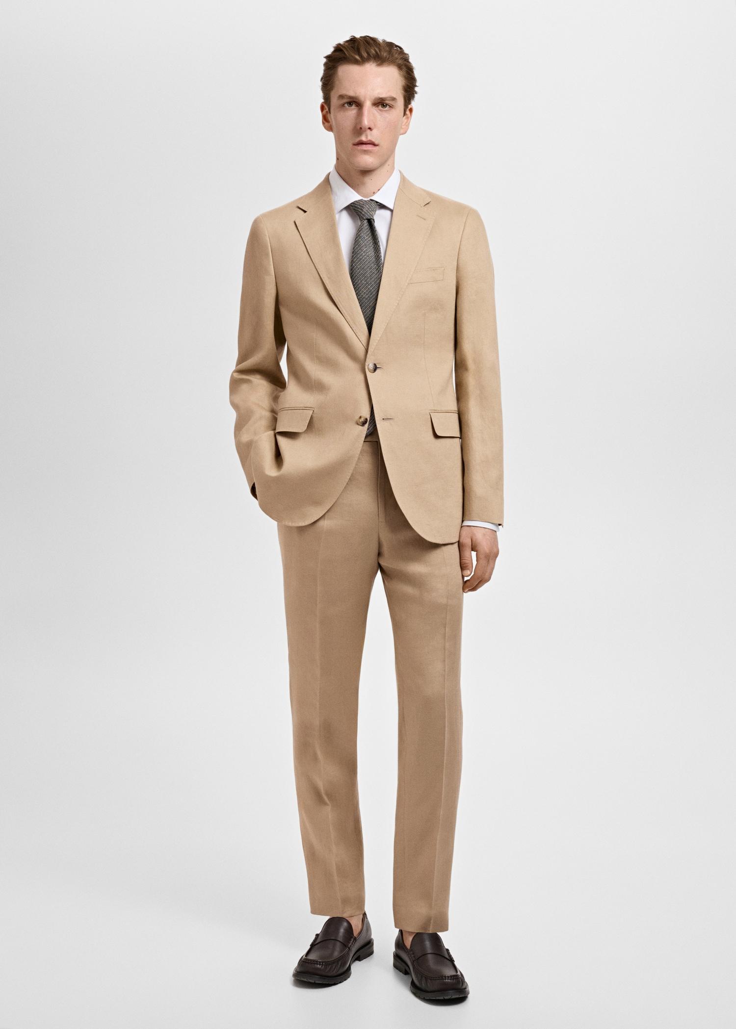 Amalfi 100% linen slim-fit suit blazer - Men | MANGO USA Product Image