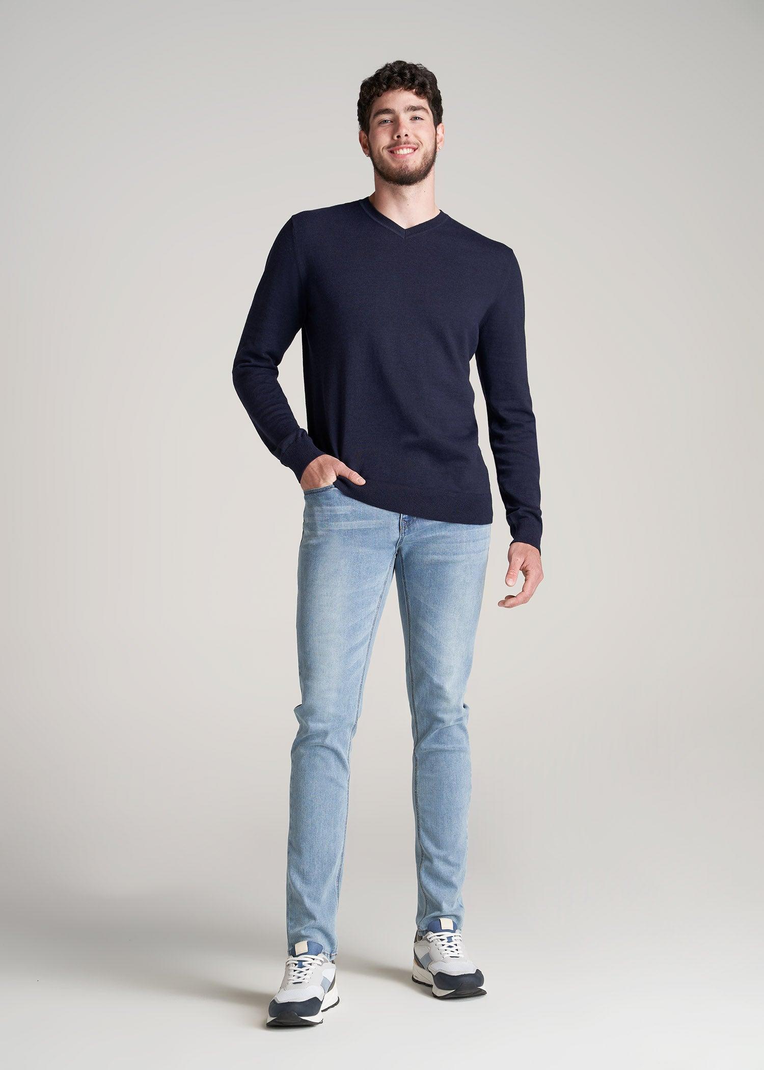 Everyday V-Neck Sweater for Tall Men in Patriot Blue Male Product Image