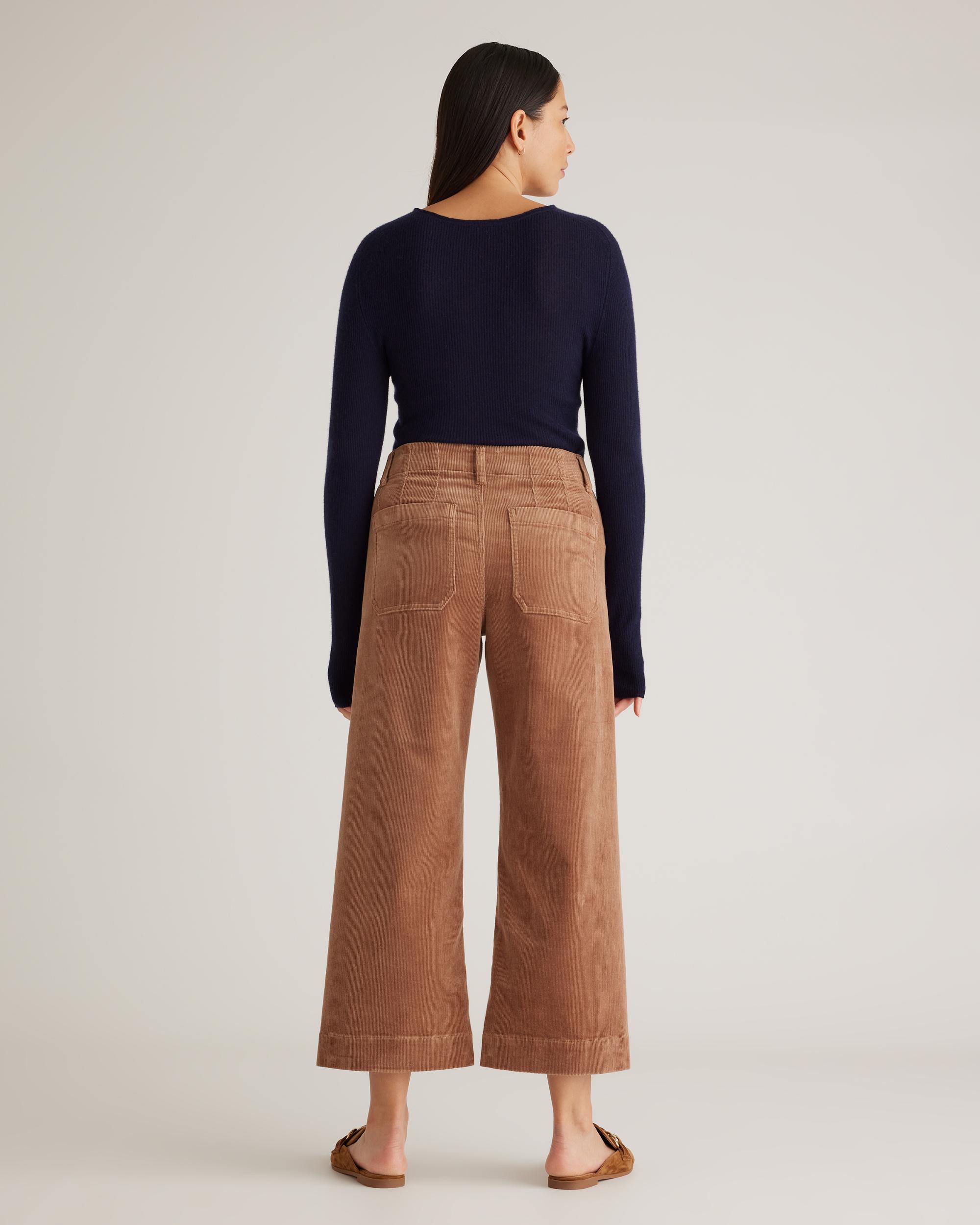 Quince | Women's Organic Stretch Corduroy Cropped Wide Leg Pants Organic Cotton Product Image
