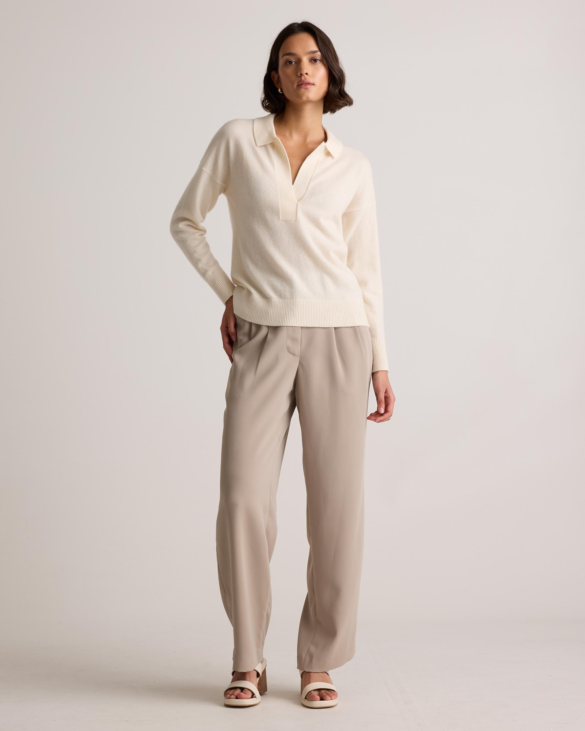Quince | Women's Mongolian Cashmere Polo Sweater Product Image