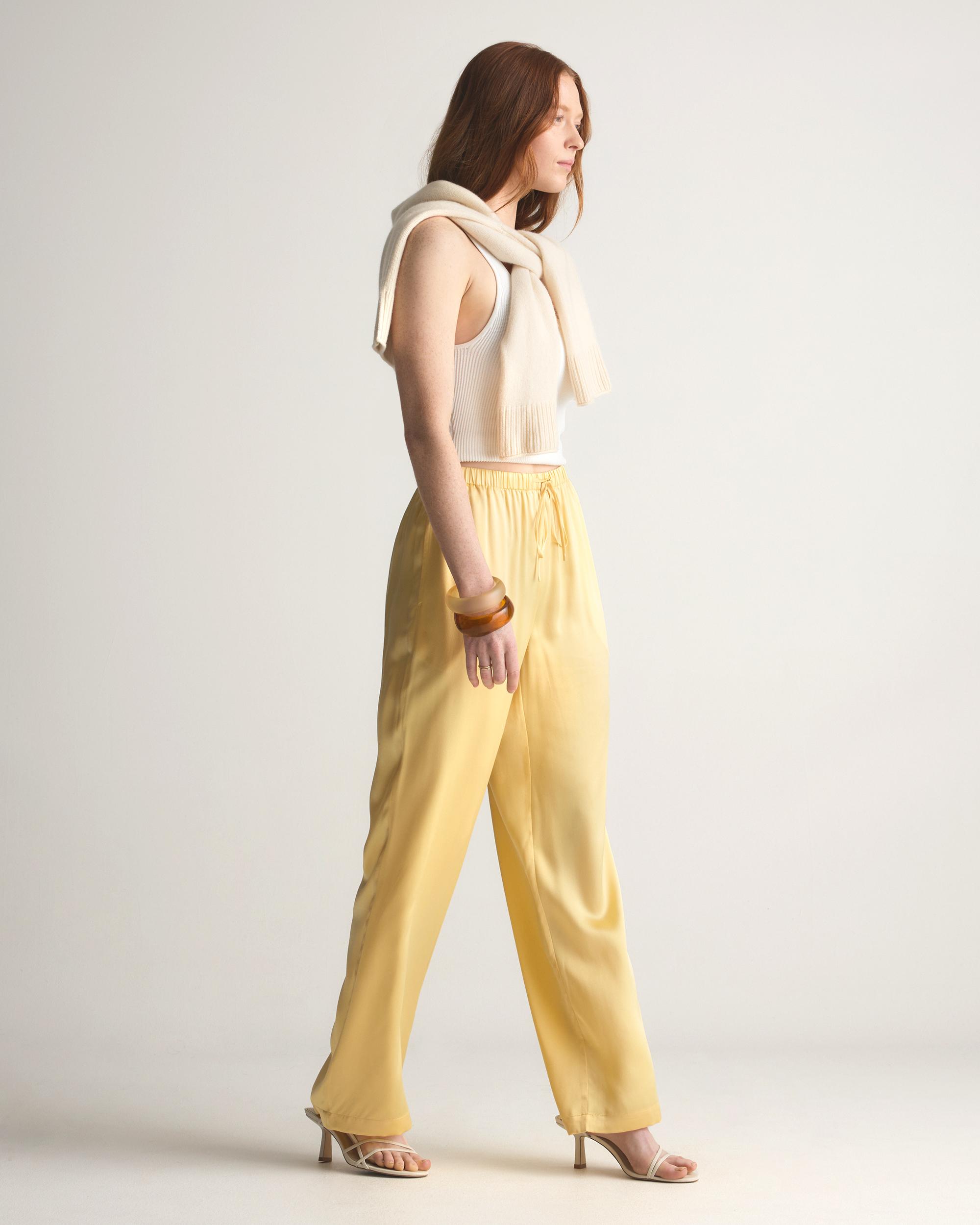Quince | Women's Drawstring Wide Leg Pants Silk Product Image