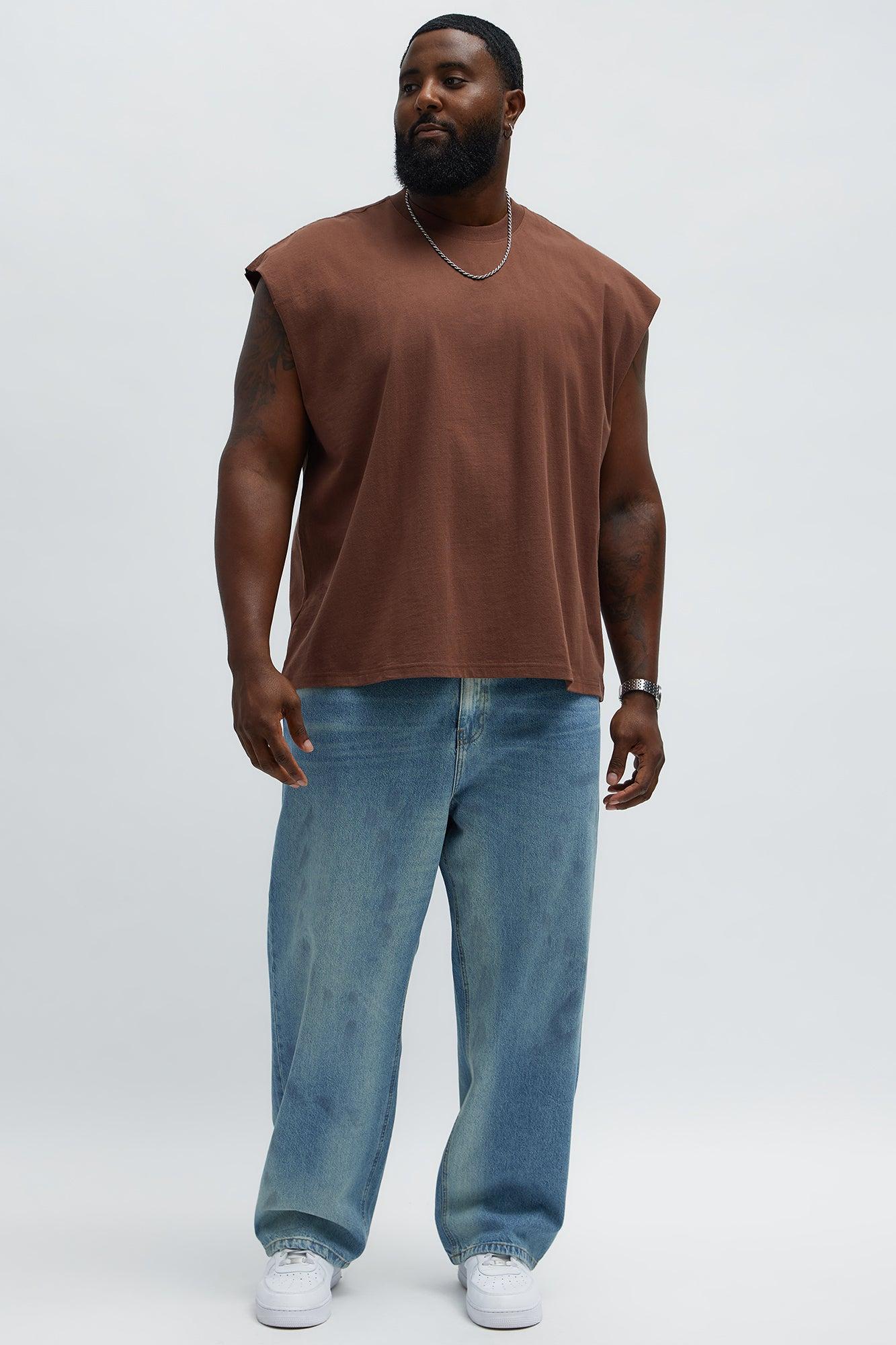 Relaxed Heavyweight Muscle Tee - Brown Male Product Image