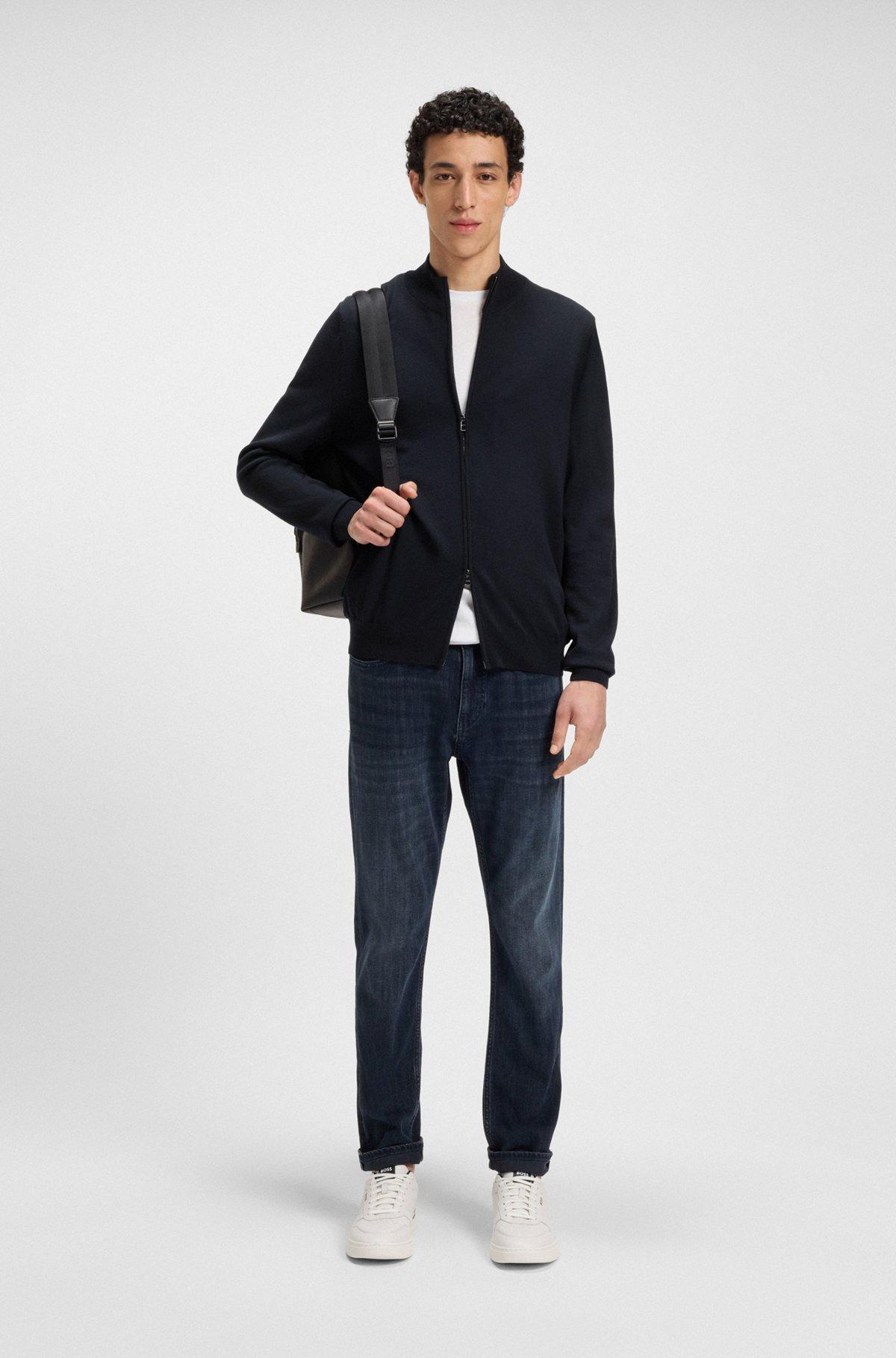 BOSS - Virgin-wool jacket in a regular fit - Dark Blue Product Image
