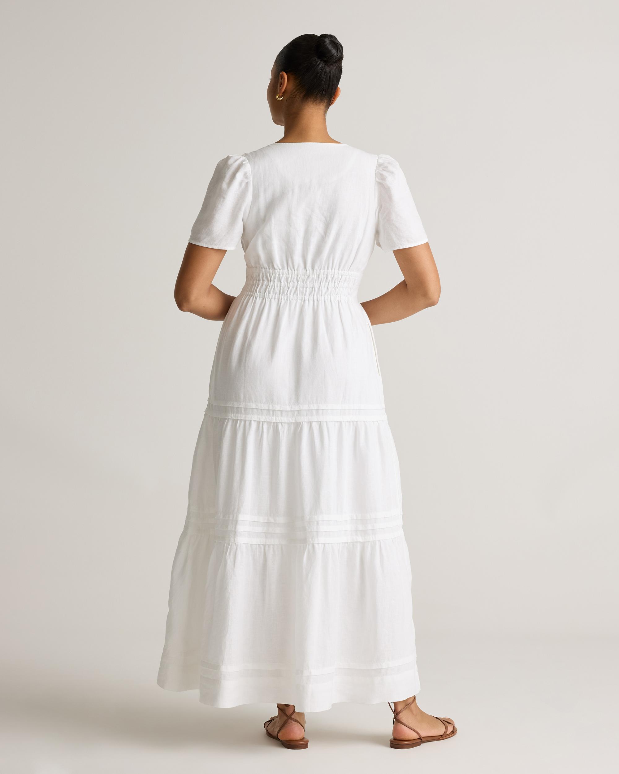 Quince | Women's 100% European Linen Tiered Maxi Dress Size XL Product Image