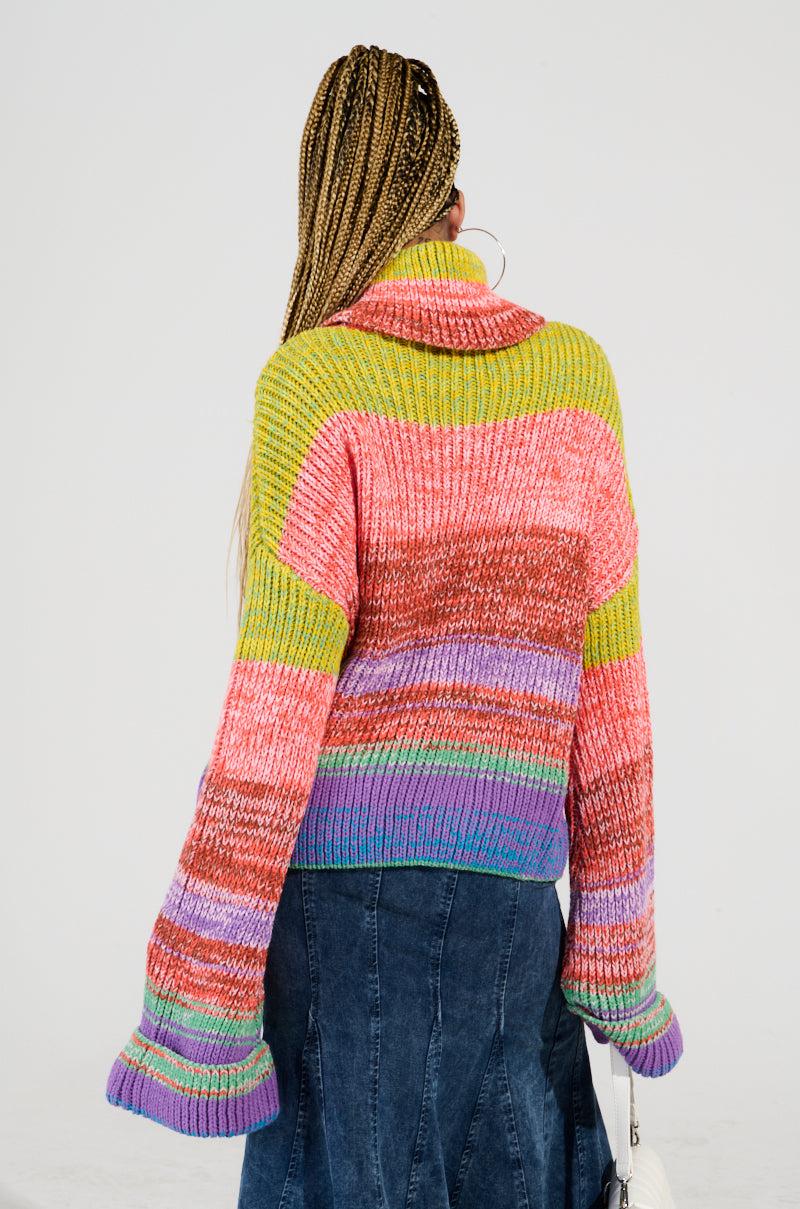 LOOK AT ME CHUNKY MULTI COLOR KNIT SWEATER Product Image