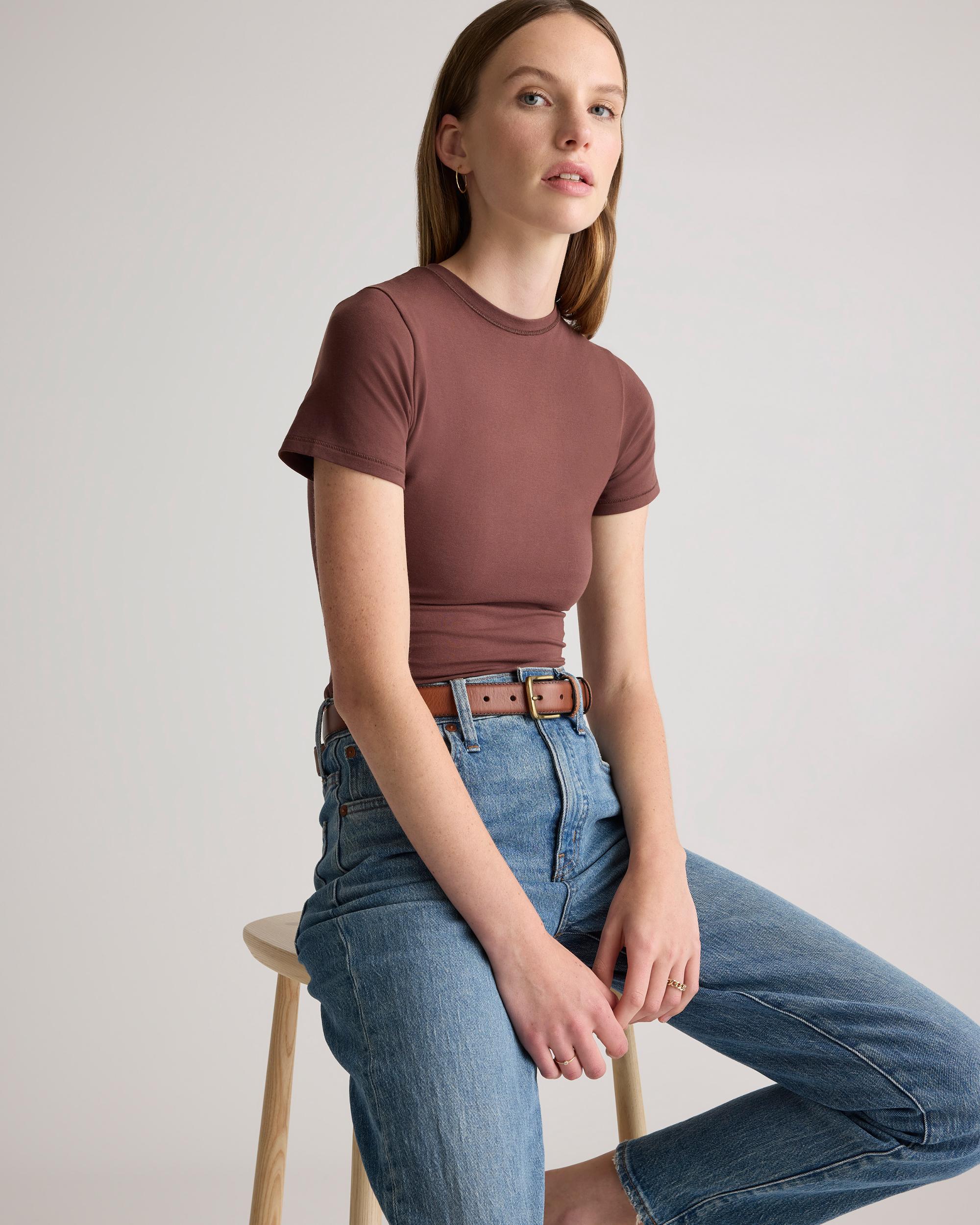 Quince | Women's Stretch Cotton Jersey Fitted T-Shirt Organic Cotton Product Image
