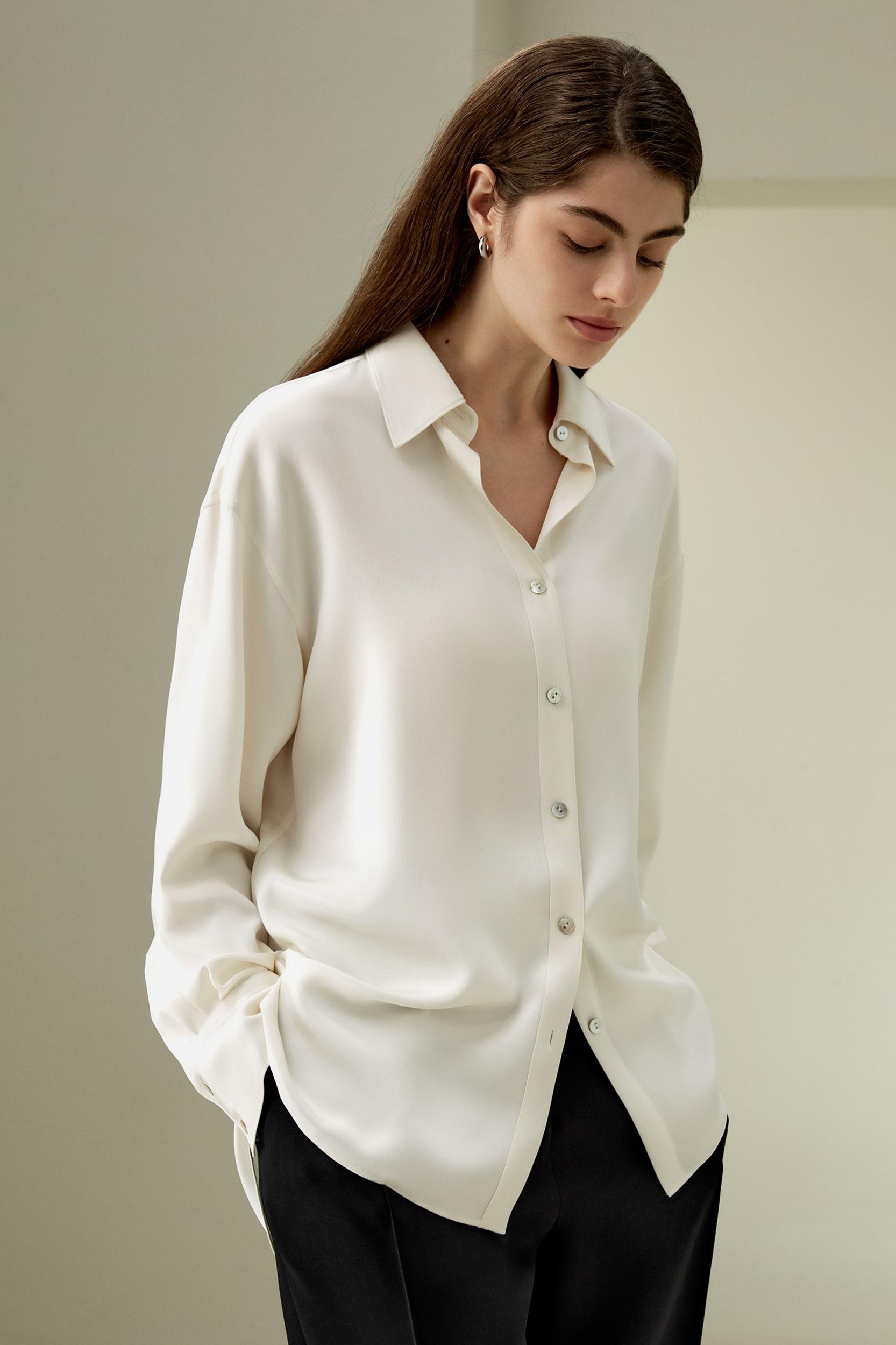 The One Relaxed Fit Silk Shirt Product Image