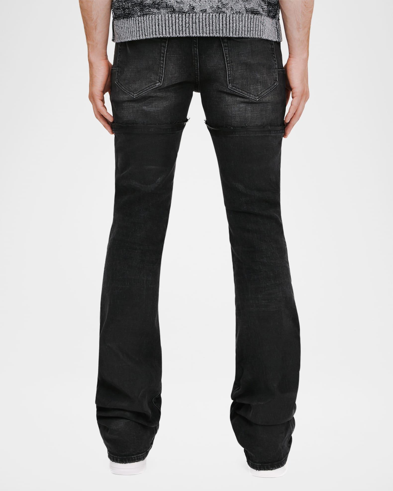 Men's Coated Double-Waist Flare Jeans Product Image