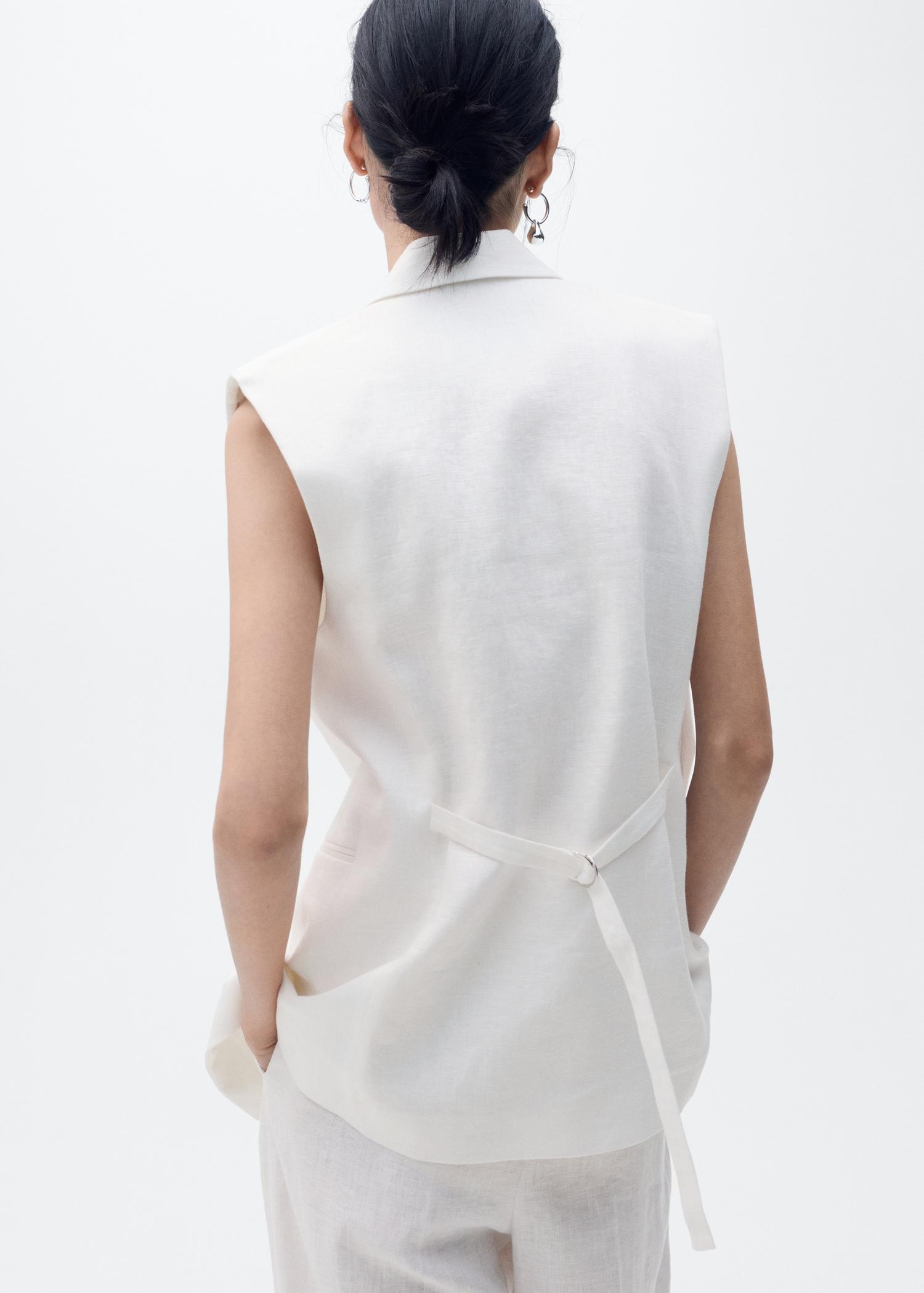 Linen suit waistcoat - Women | MANGO USA Product Image