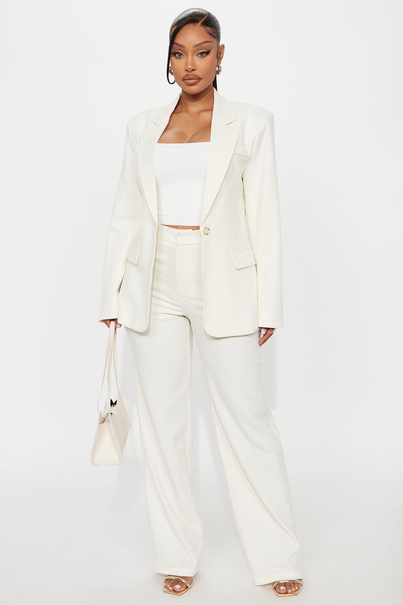 Alexandra Structured Twill Blazer - Ivory Female Product Image