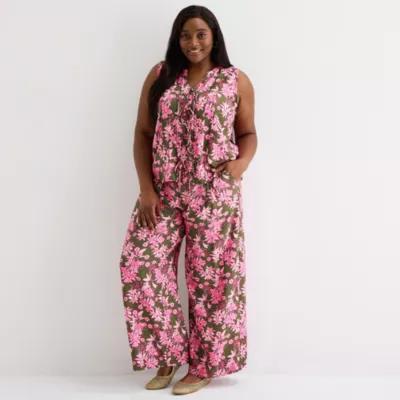 Liz Claiborne Womens V Neck Sleeveless Plus Blouse Product Image