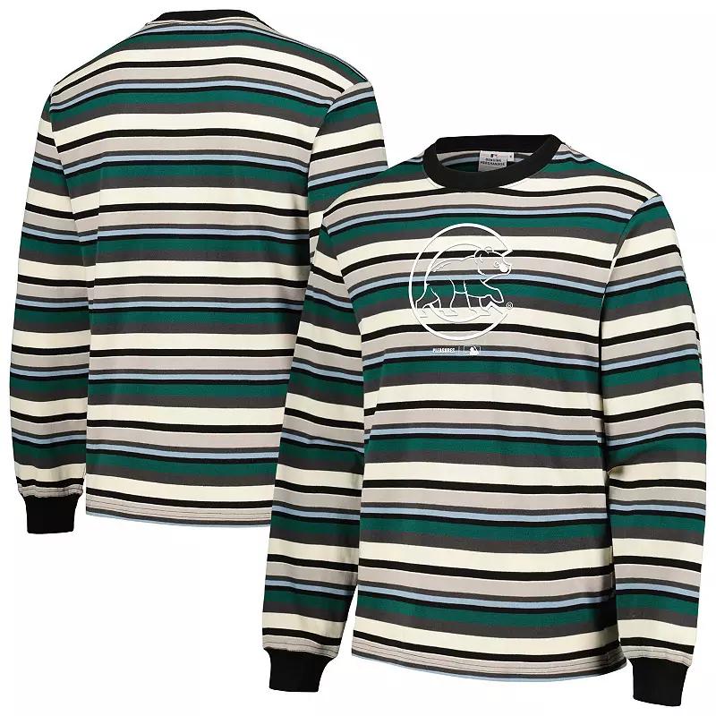 Men's PLEASURES Cream/Green Chicago Cubs Ballpark Long Sleeve T-Shirt, Size: Medium, Beige Product Image
