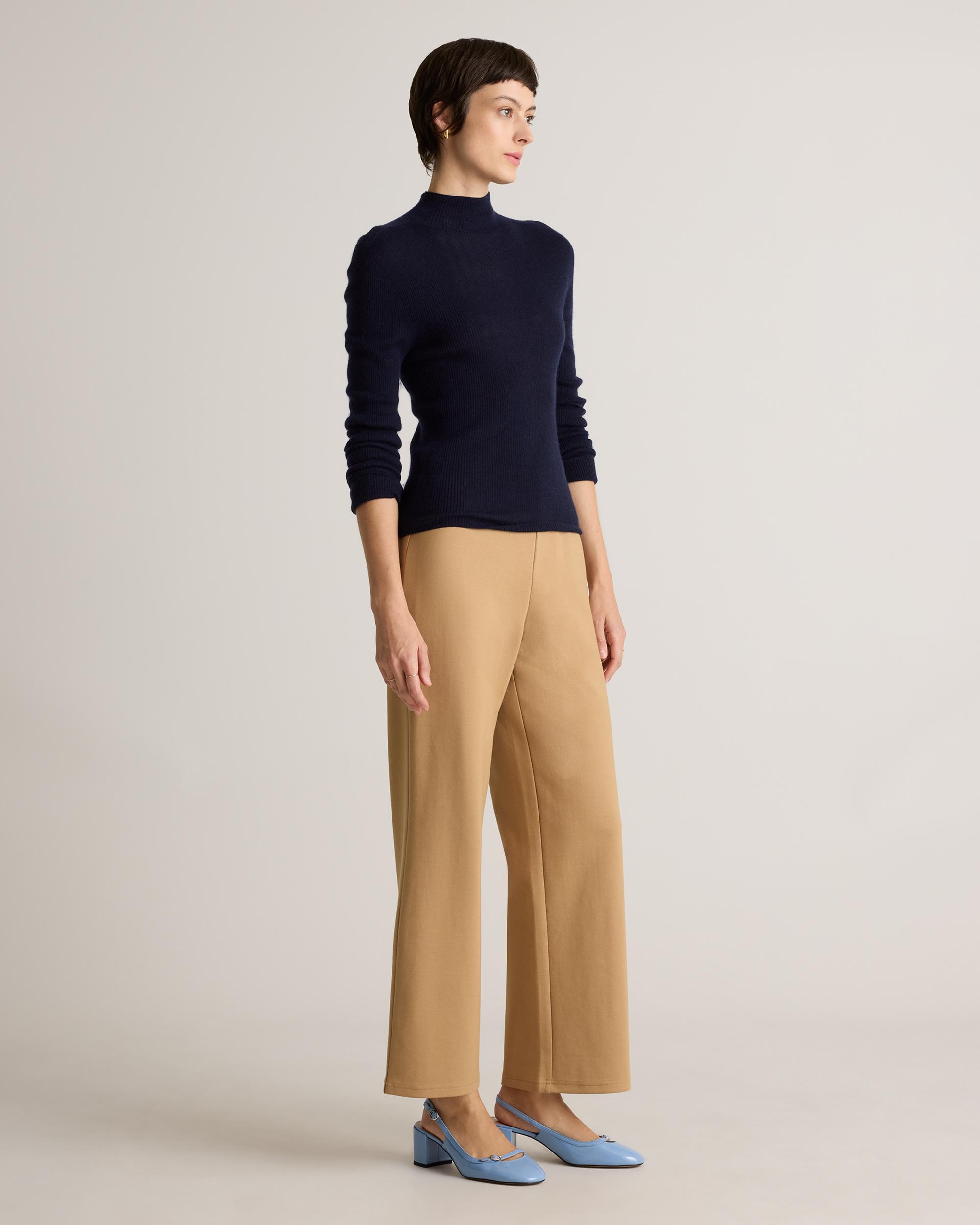 Quince | Women's Double Knit Wide Leg Pants Size XS, Organic Cotton Product Image