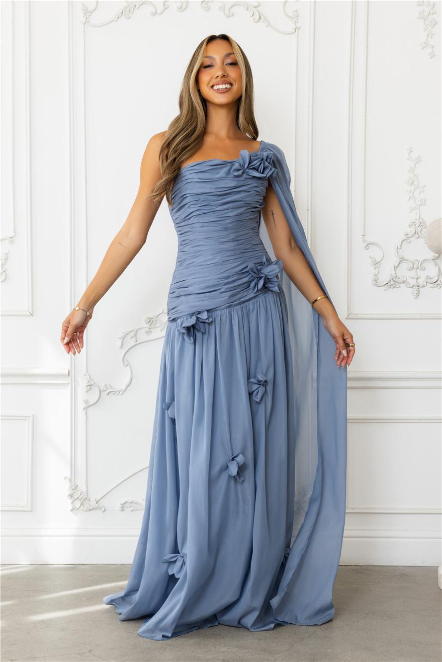 Silver Breeze One Shoulder Maxi Dress Slate Product Image