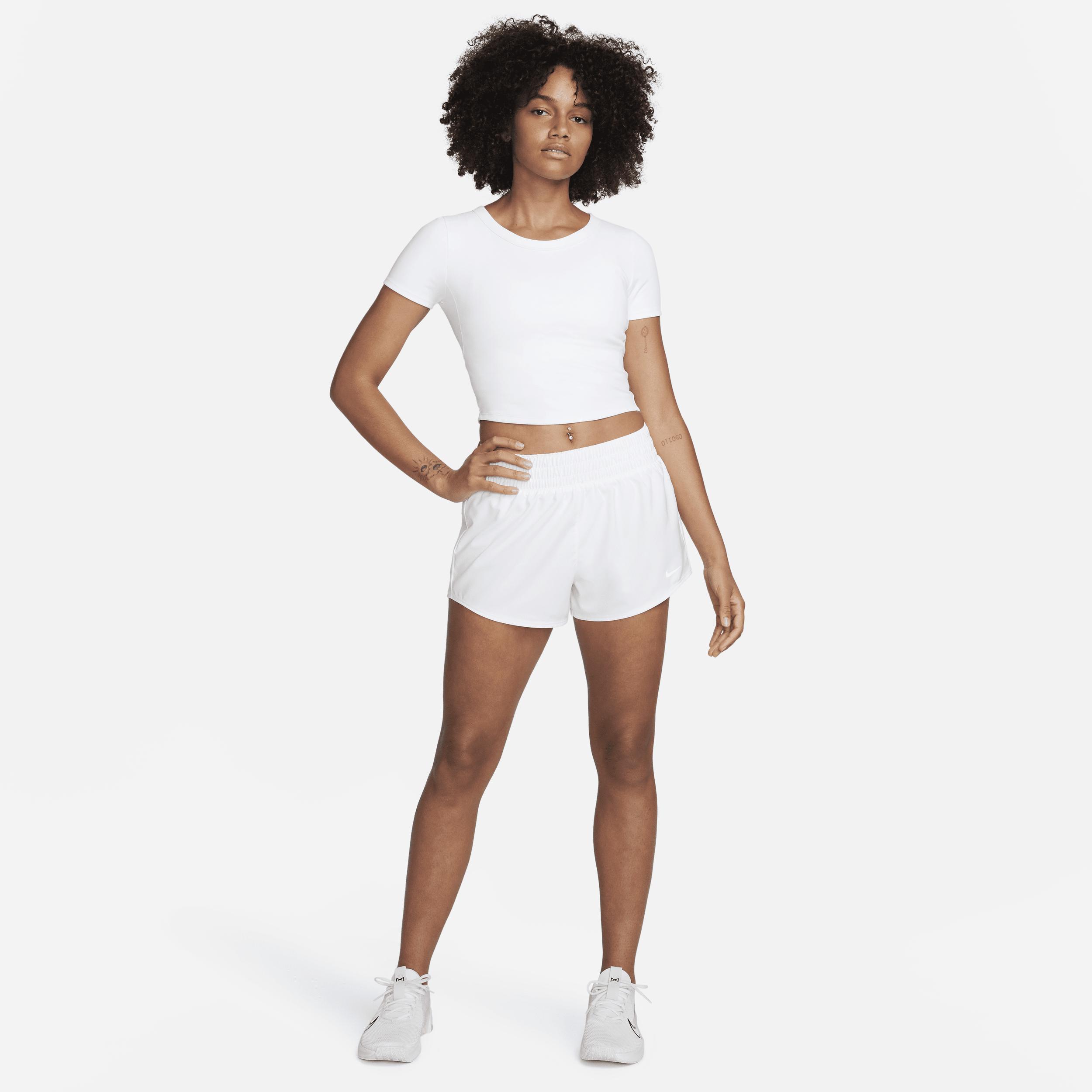 Nike Womens One Fitted Dri-FIT Short-Sleeve Cropped Top | FN2804-100 Product Image