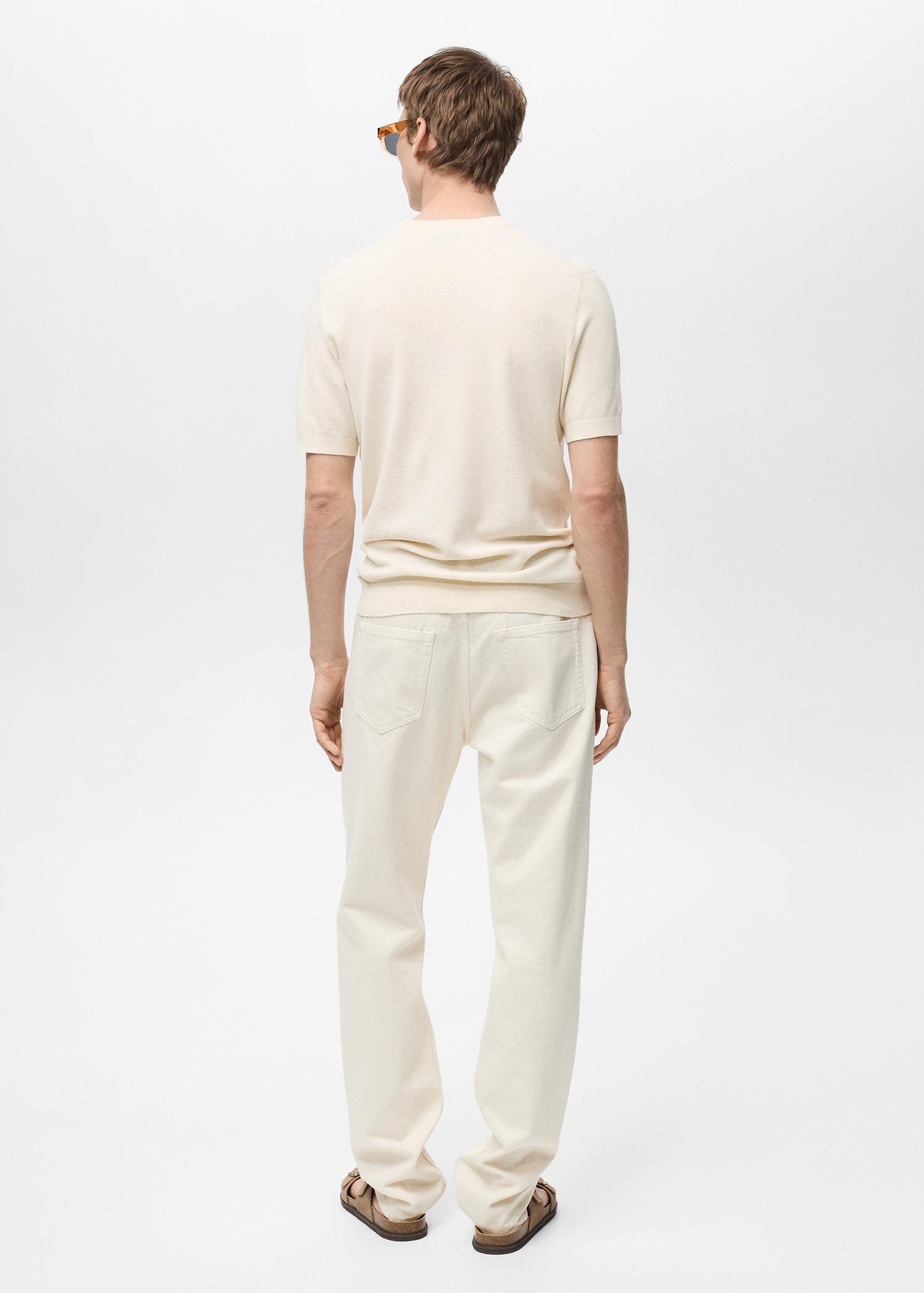 Cotton fine-knit t-shirt - Men | MANGO USA Product Image