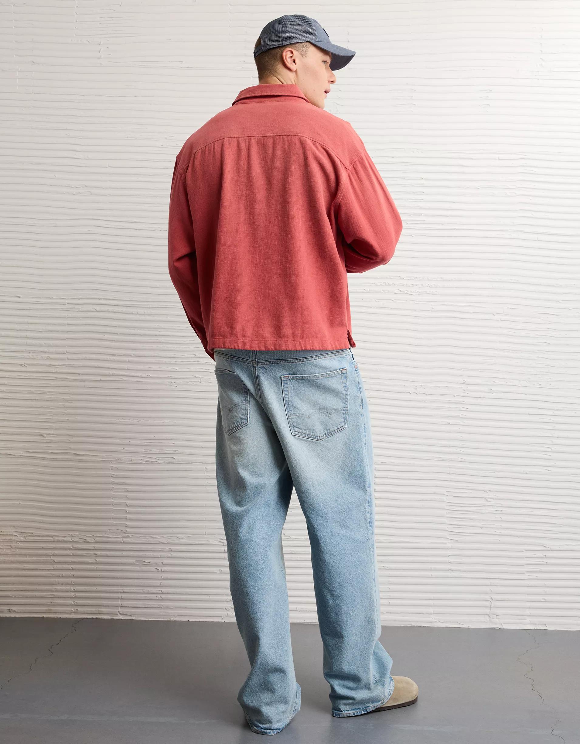 AE Boxy Flannel Shirt Product Image