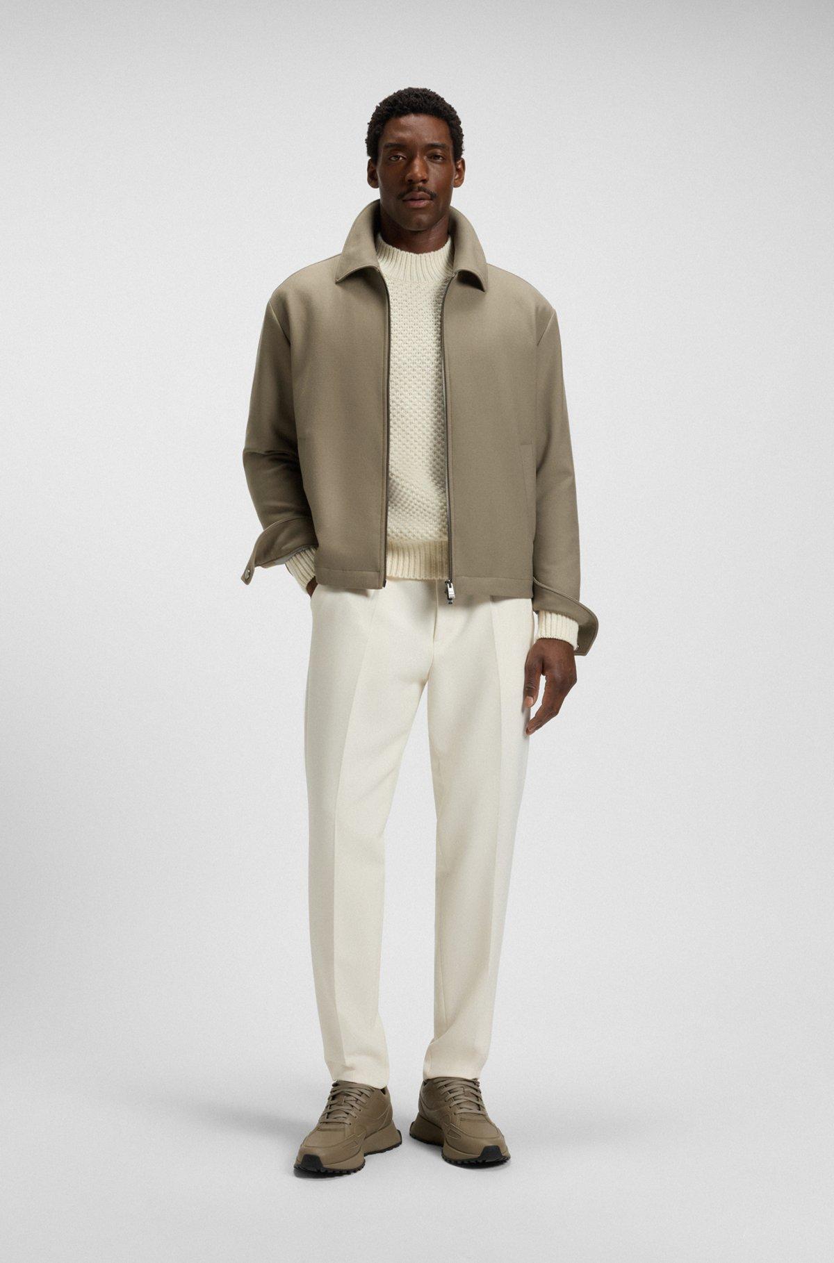 Slim-fit jacket in stretch fabric with wing collar Product Image