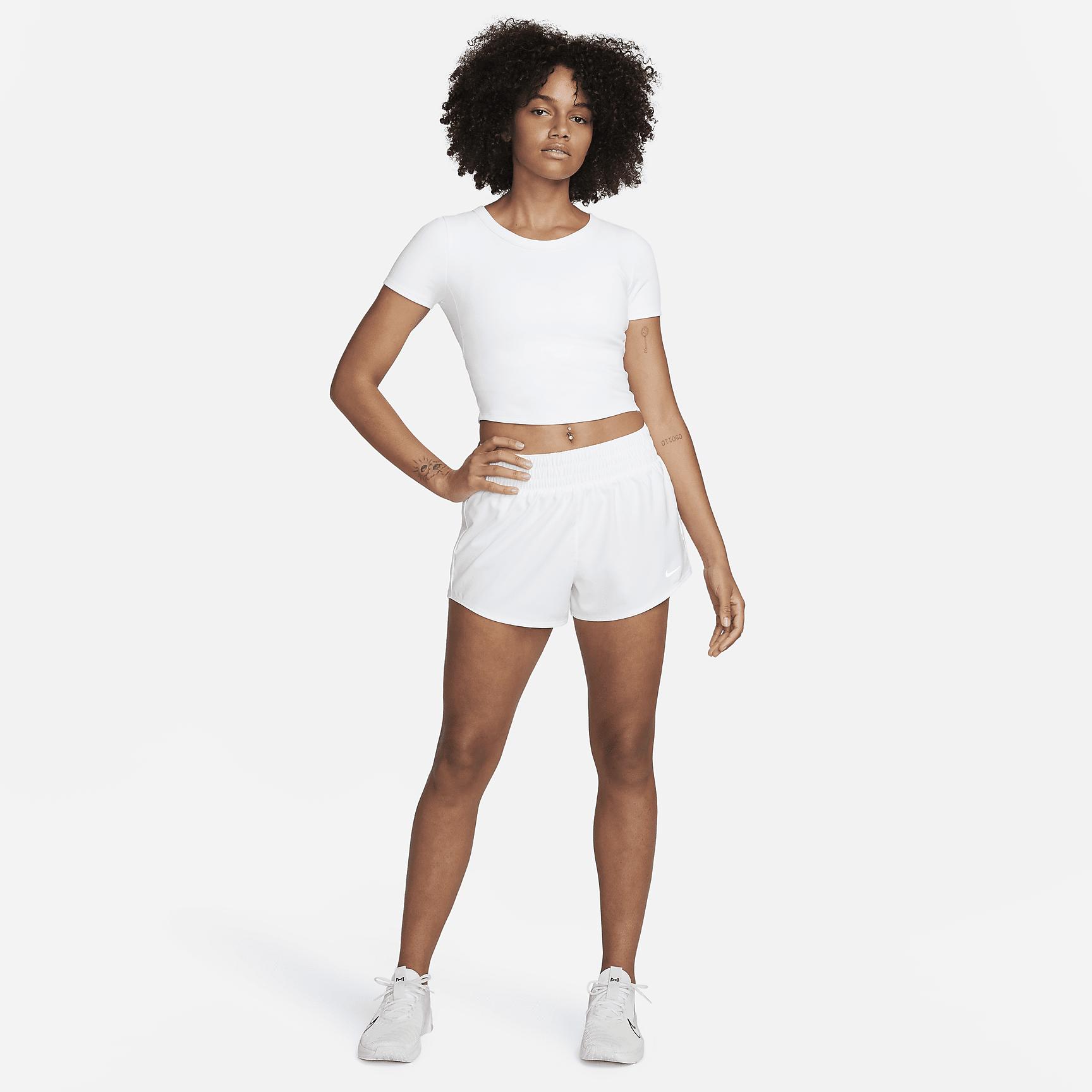Nike Womens One Fitted Dri-FIT Short-Sleeve Cropped Top | FN2804-100 Product Image