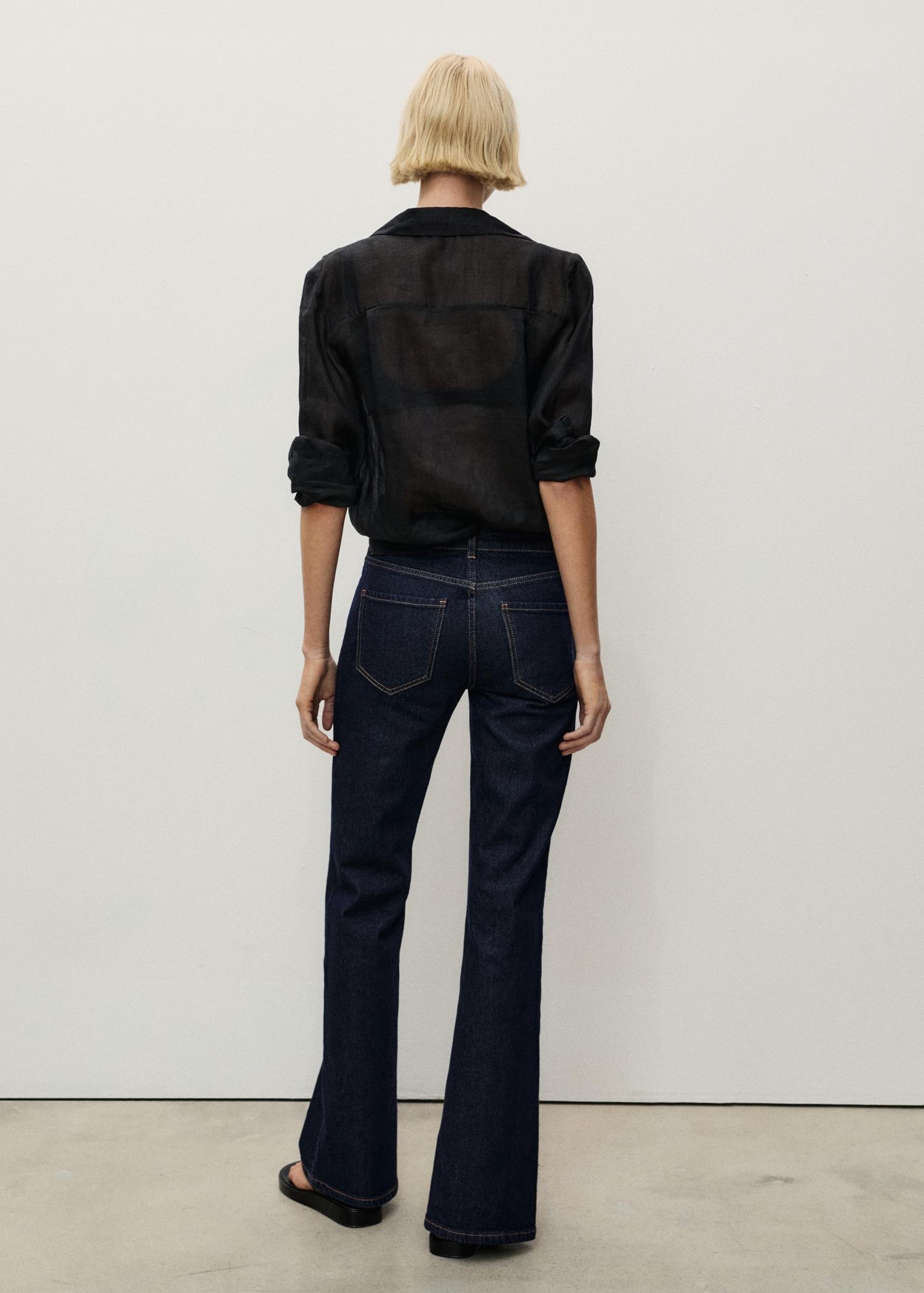 Rinse-wash flared jeans with openings - Women | MANGO USA Product Image