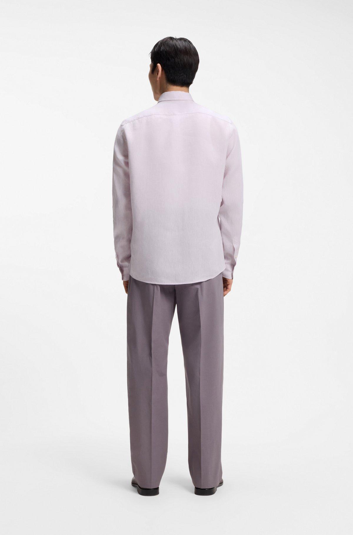 Regular-fit shirt in washed linen Product Image