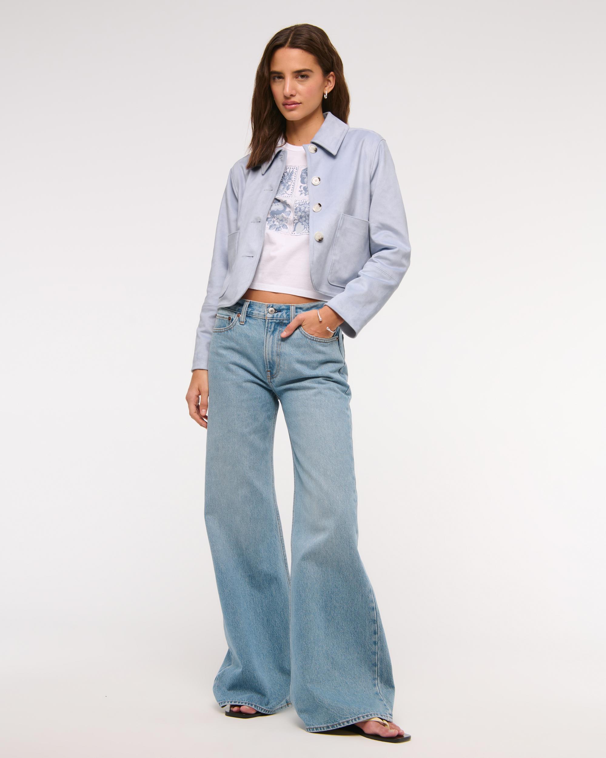 Vegan Suede Button-Through Jacket Product Image