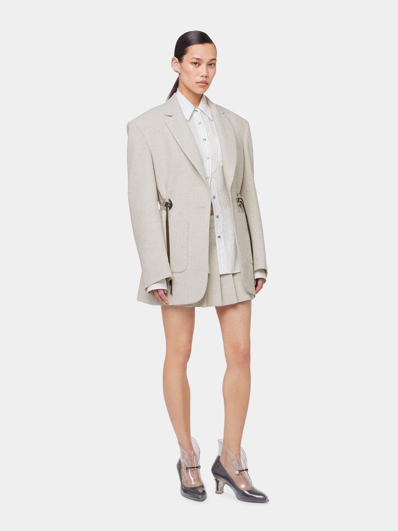 BEIGE BLAZER IN MOTTLED WOOL Product Image