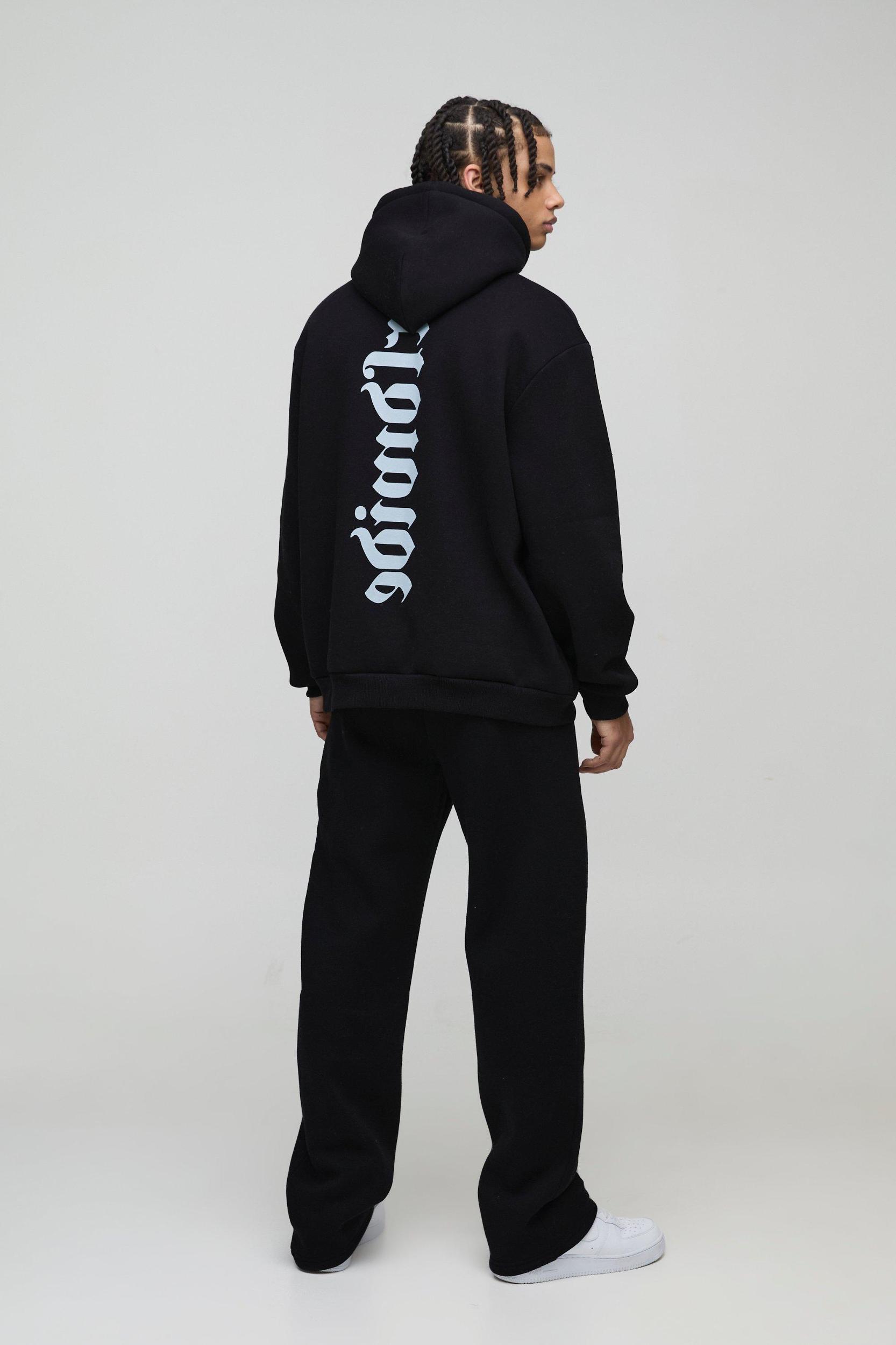 Oversized Worldwide Gusset Twisted Drawcord Tracksuit | boohooMAN USA Product Image