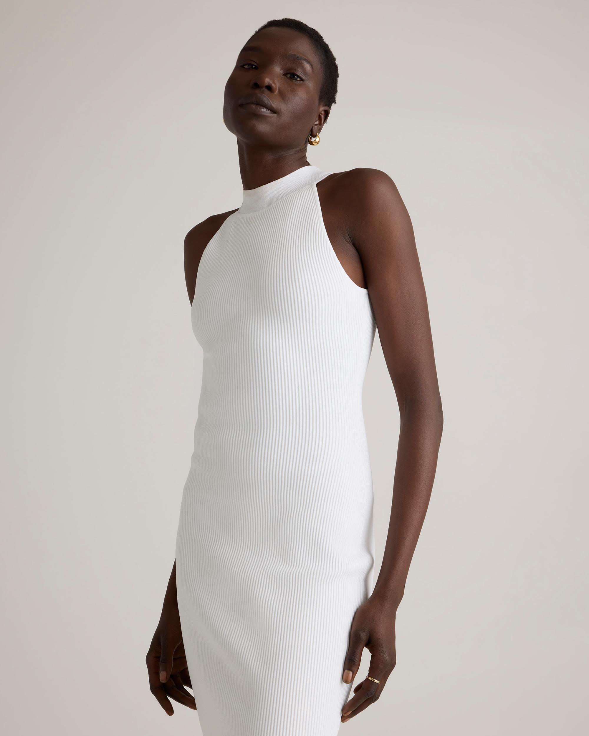 Quince | Women's High Neck Ribbed Knit Mini Dress Recycled nylon/polyester/spandex Product Image