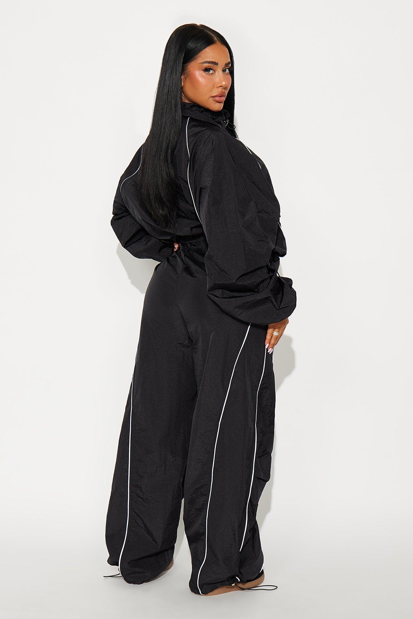 Just My Vibe Windbreaker Reflective Jacket - Black Female Product Image