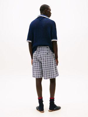 Wide-Leg Check Chino Short Product Image