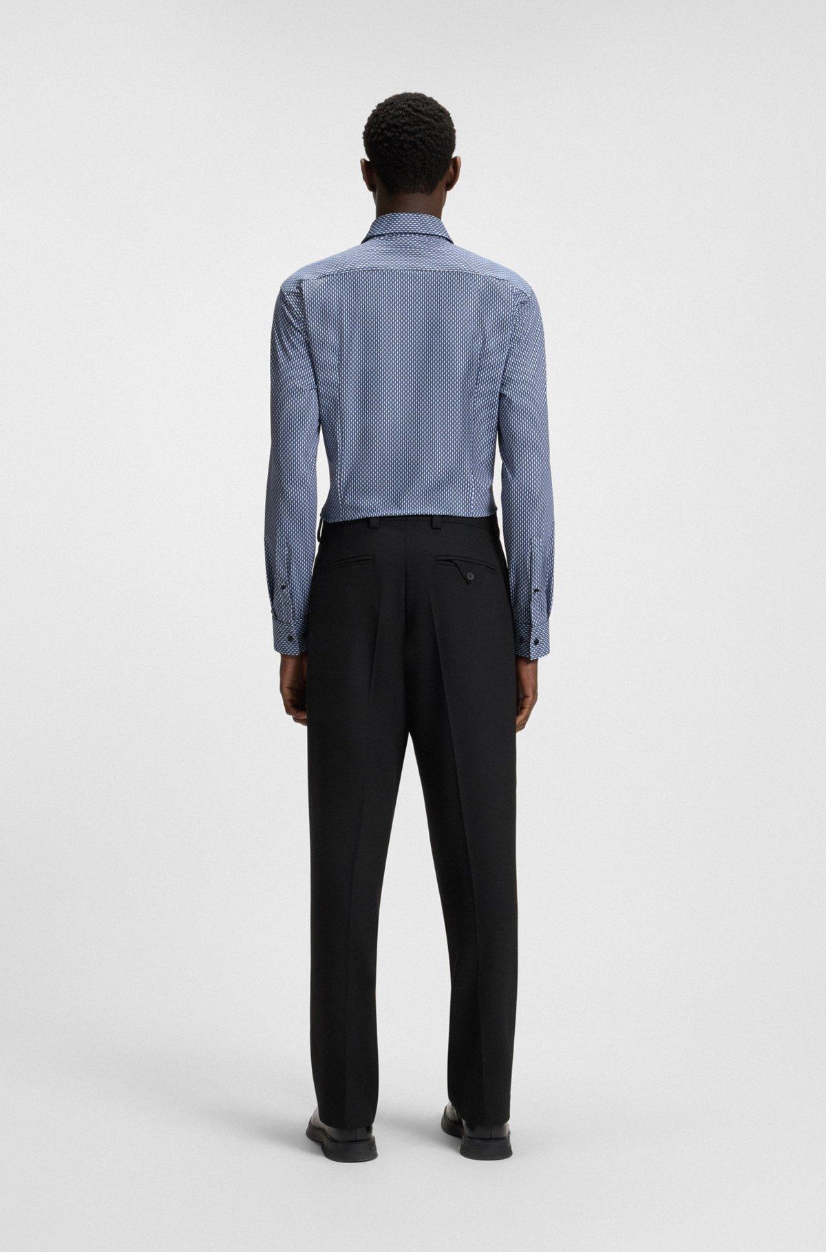 Slim-fit shirt in printed performance-stretch jersey Product Image