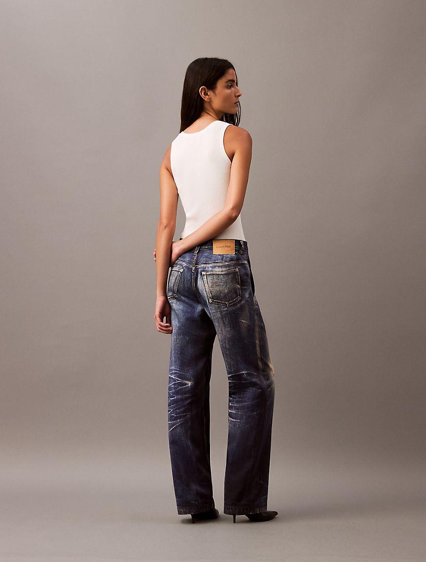 Denim Print Tailored Trouser Product Image