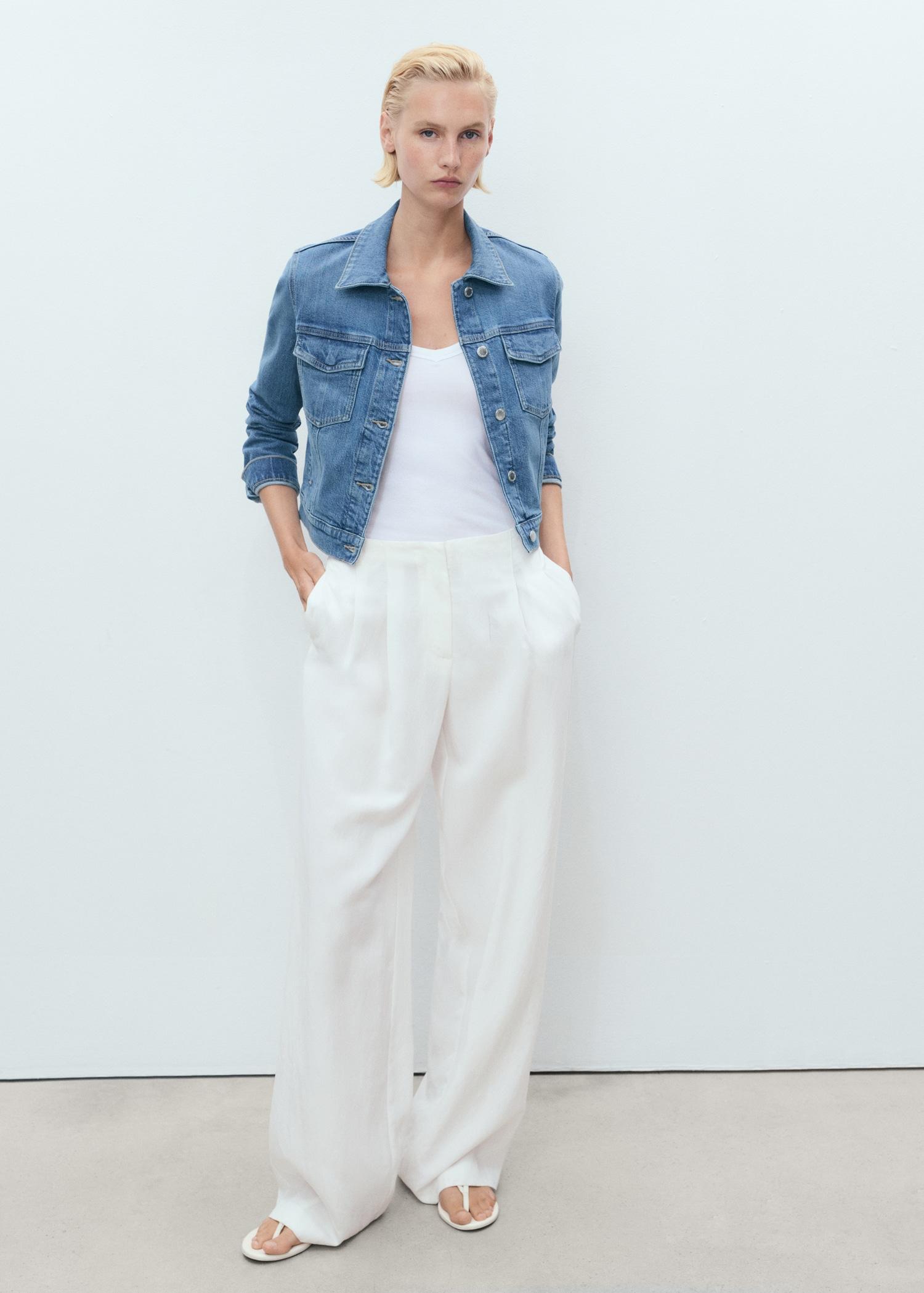 Pockets denim jacket - Women | MANGO USA Product Image