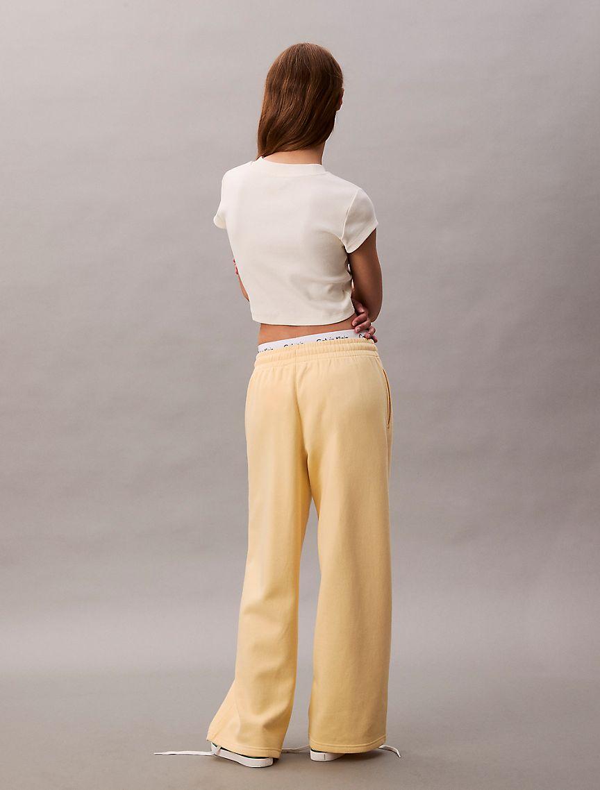 Monogram Logo Fleece Wide Leg Sweatpants Product Image