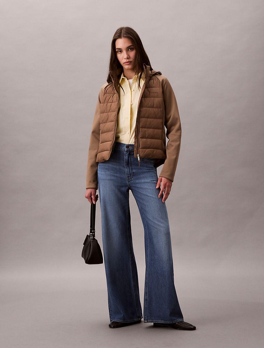 Mixed Media Puffer Jacket Product Image