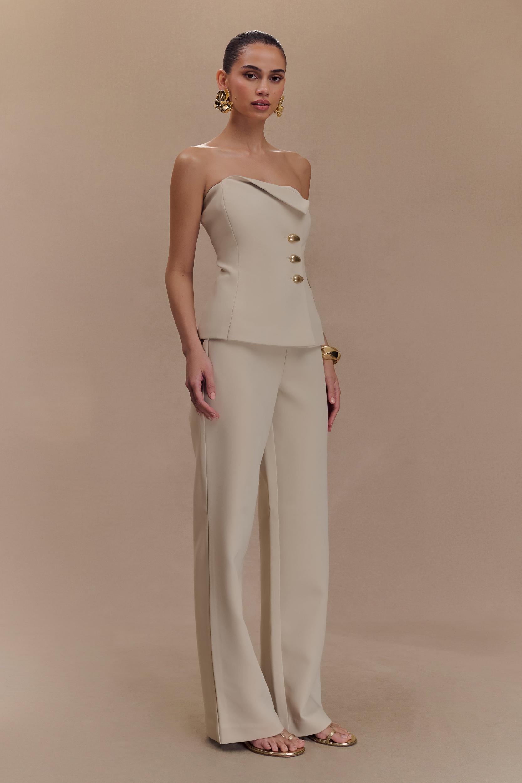 Lindie Straight Leg Suiting Pants - Sand Product Image