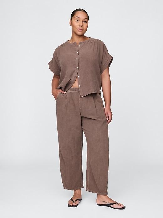 Cotton Gauze Easy Barrel Pants Product Image