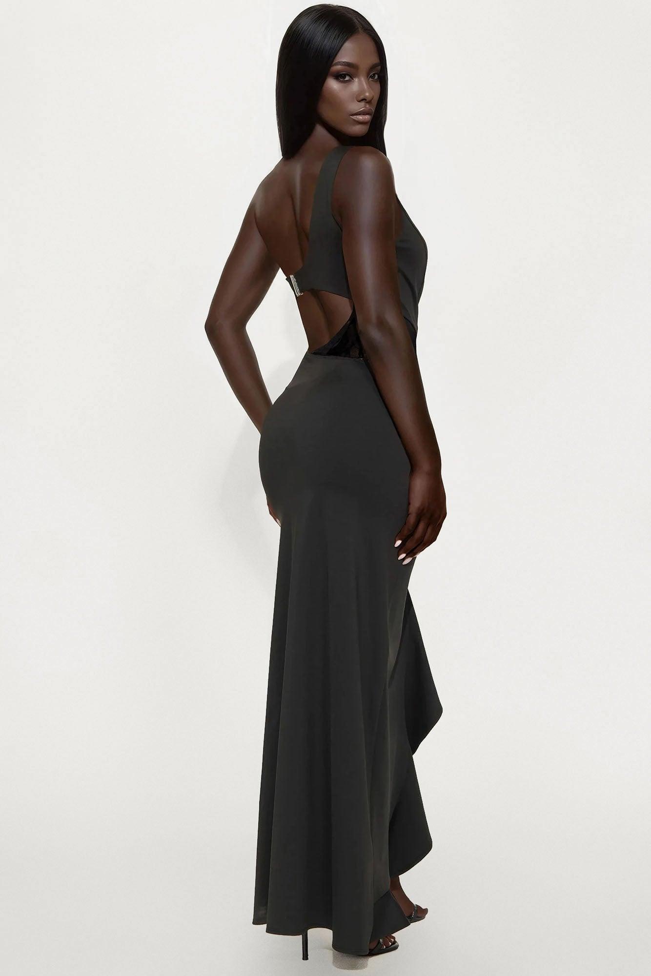 Belong To You One Shoulder Maxi Dress - Black Female Product Image