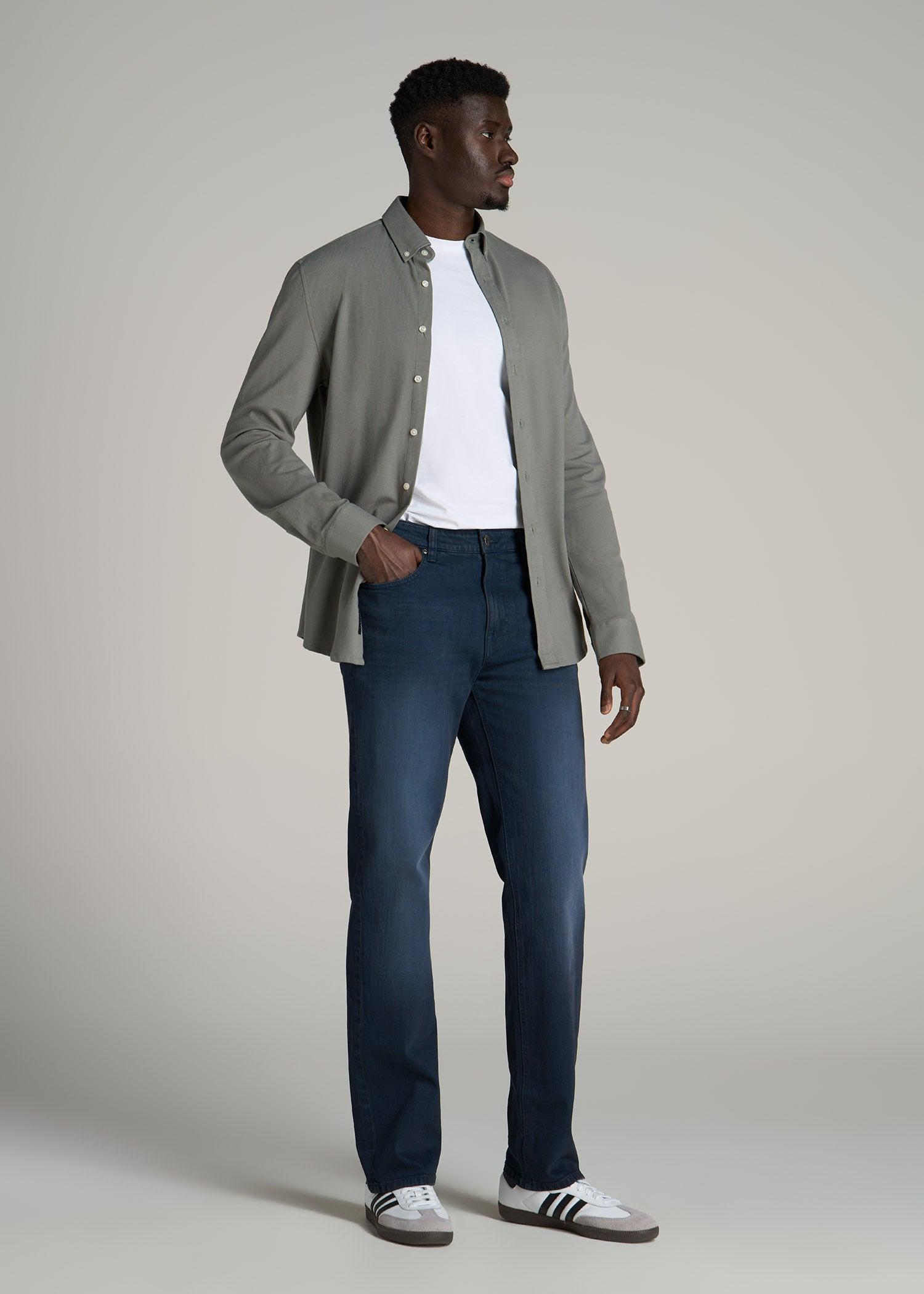 J1 STRAIGHT LEG Jeans for Tall Men in Faded Blue Black Male Product Image