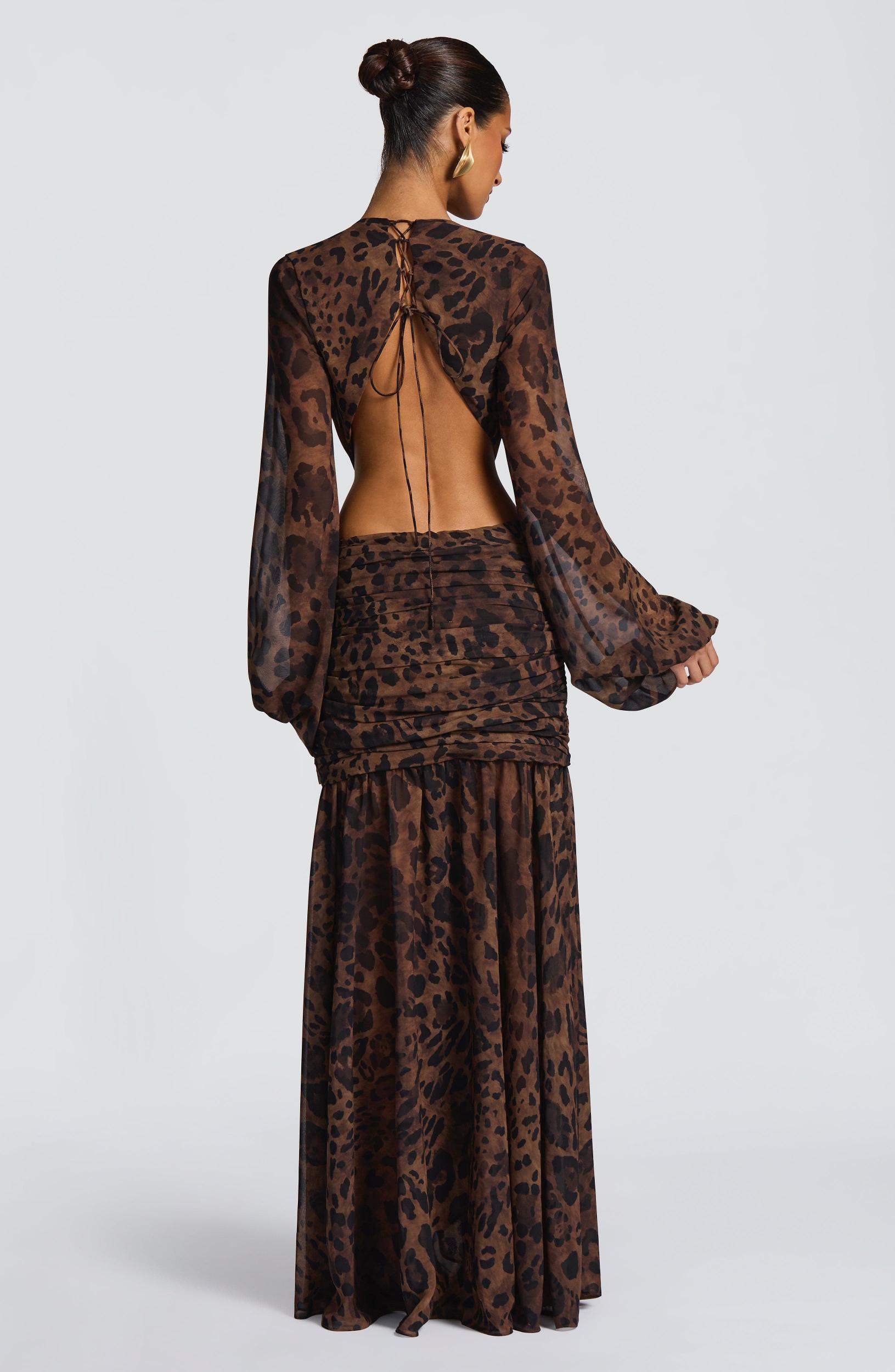 Andrina Maxi Dress - Leopard Print Product Image