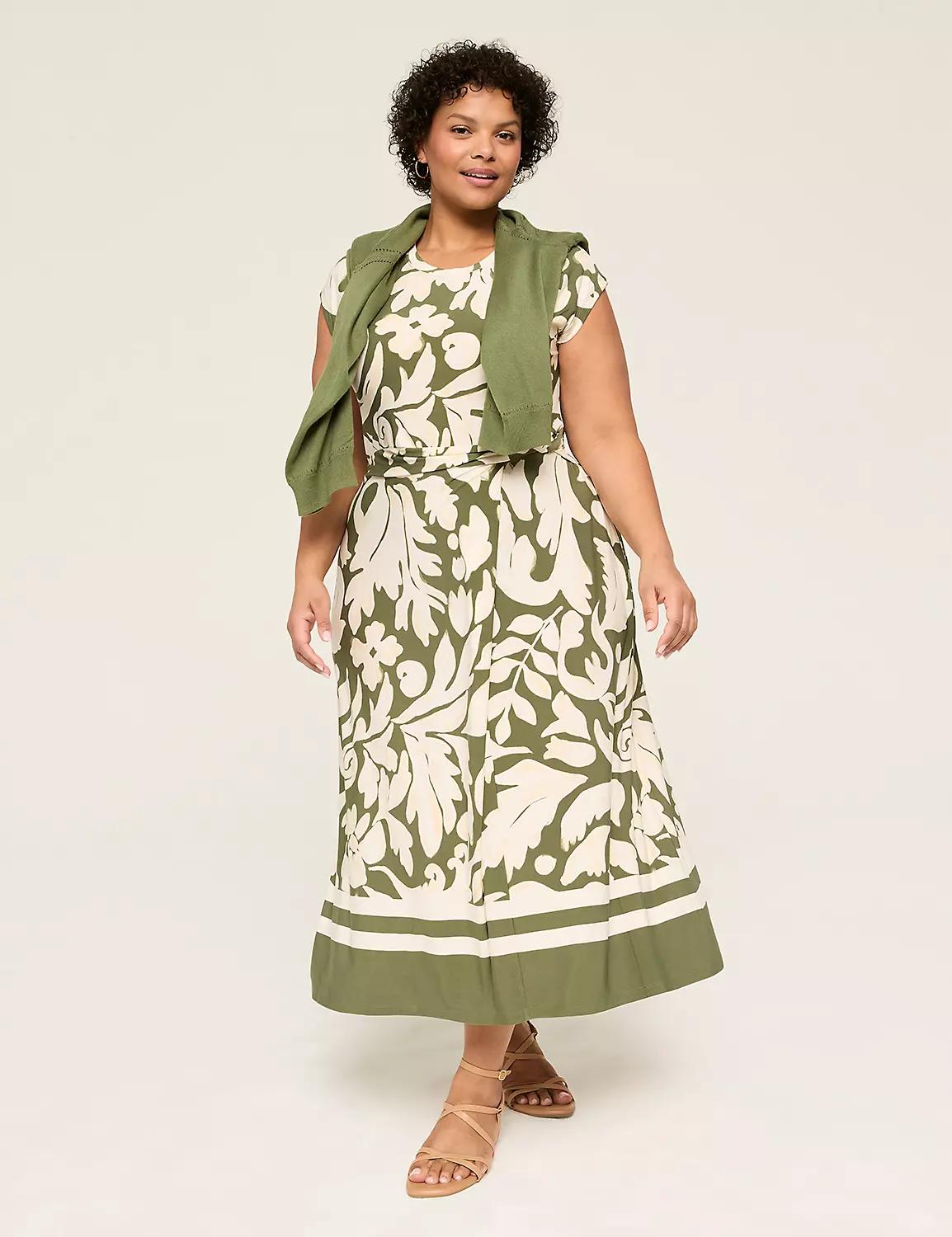 Front-Twist Jersey Midi Dress Product Image