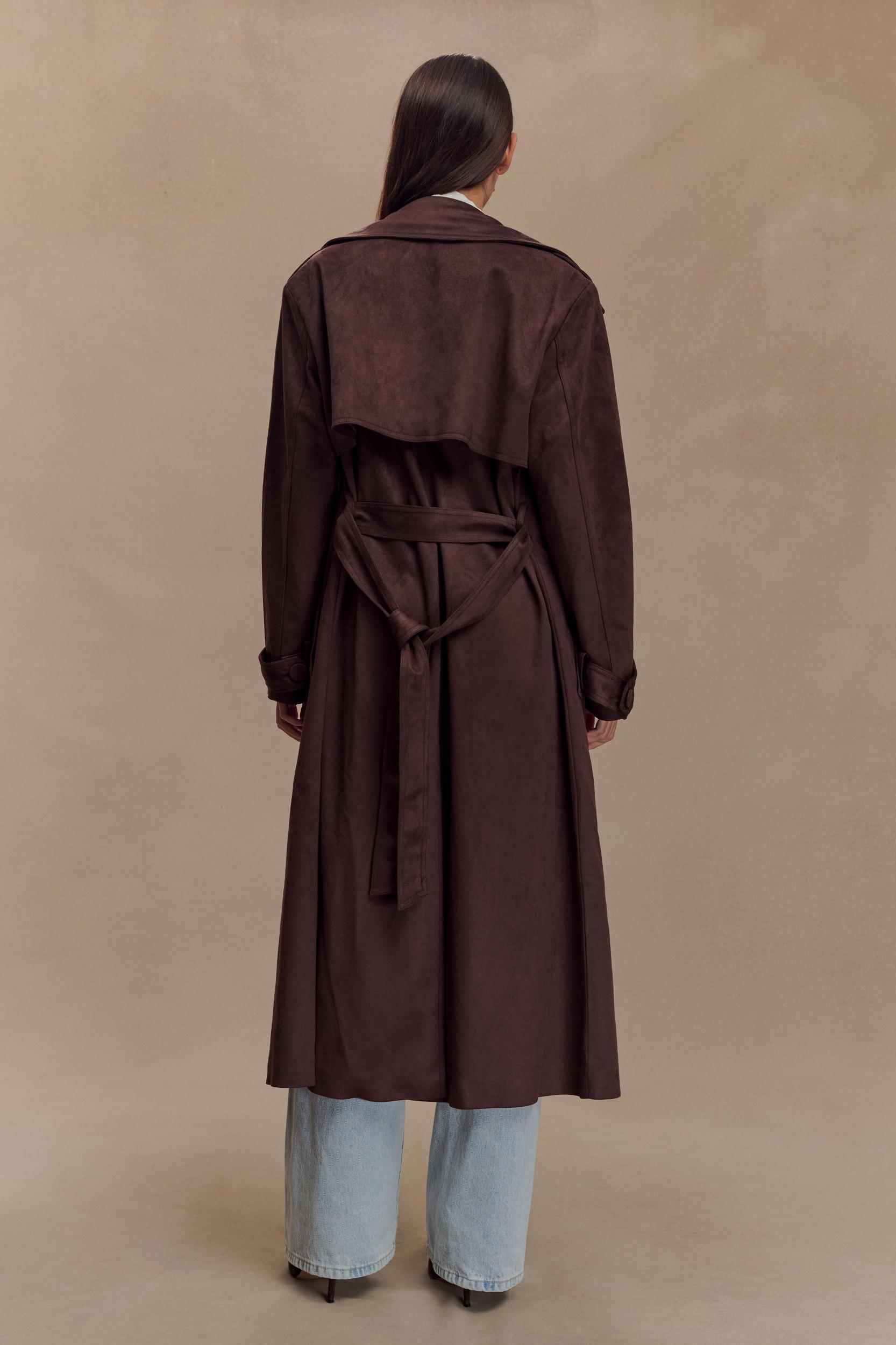 Marc Faux Suede Coat - Cocoa Chocolate Product Image