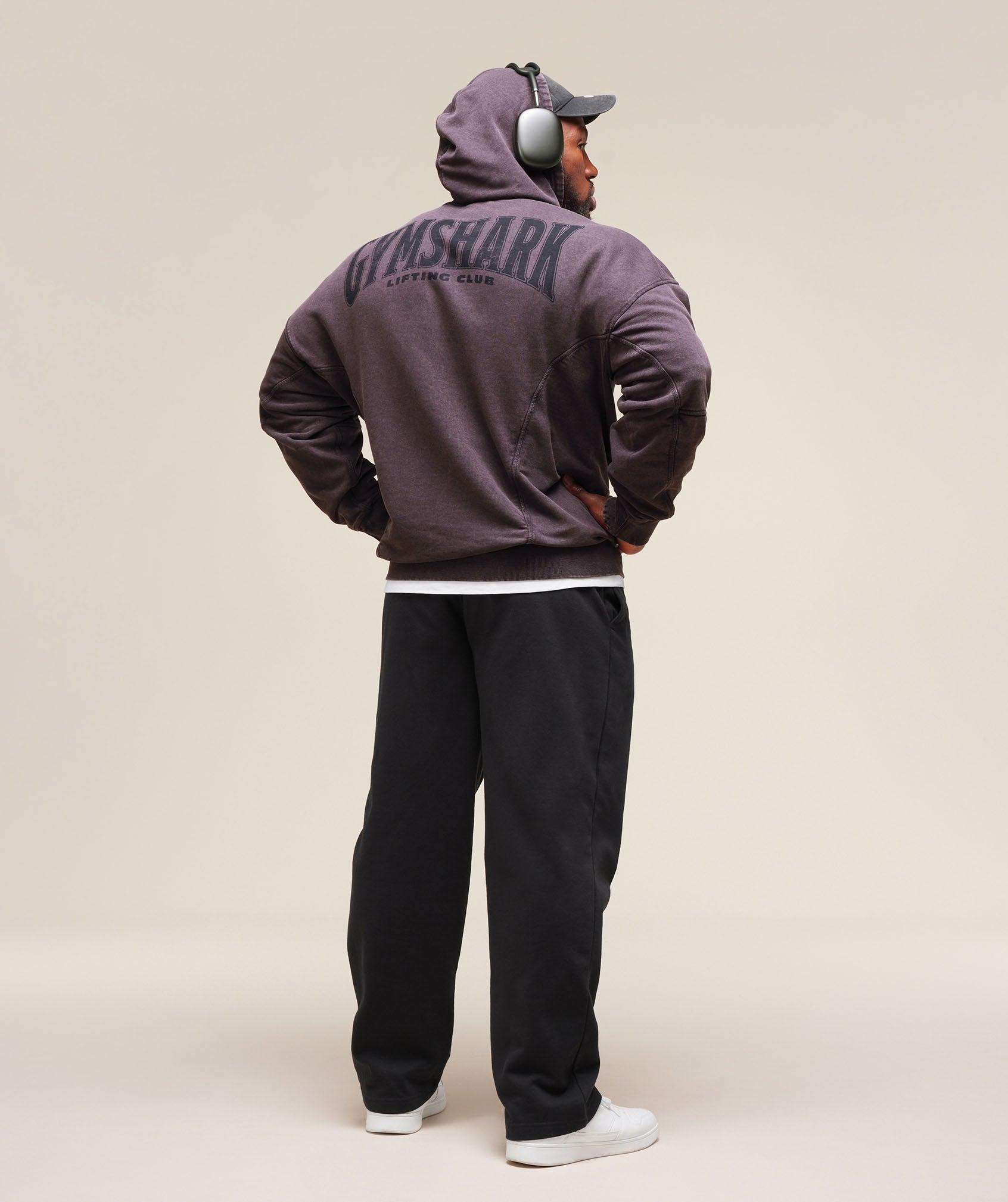 Gymshark Heritage Washed Hoodie - Plum Brown Male Product Image