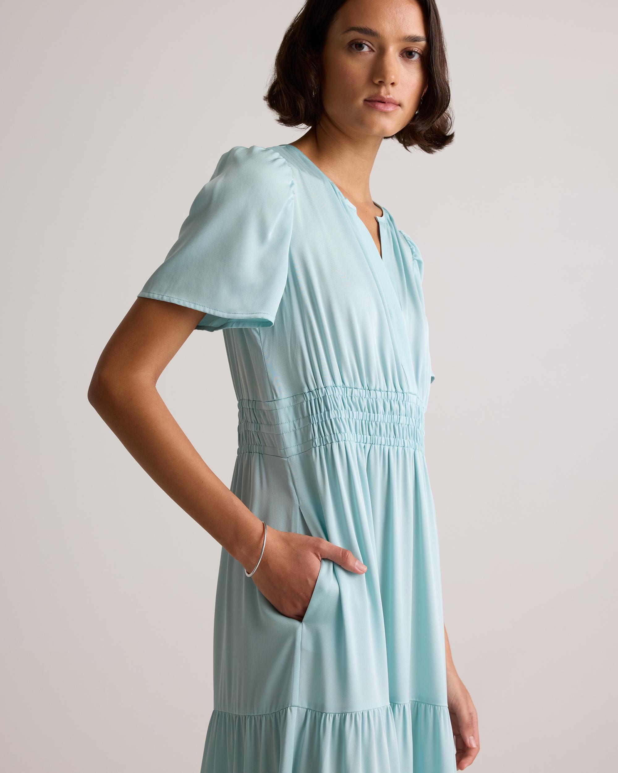 Washable Stretch Silk Tiered Maxi Dress Product Image