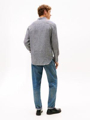 Regular Fit Gingham Linen Shirt Product Image