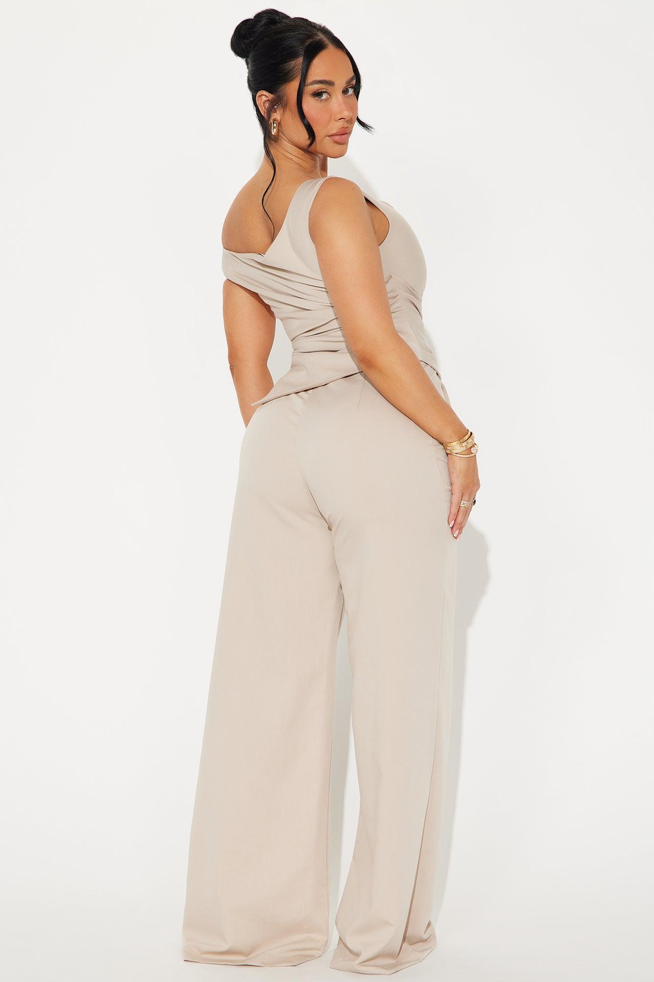 Running Late Jumpsuit - Taupe Product Image