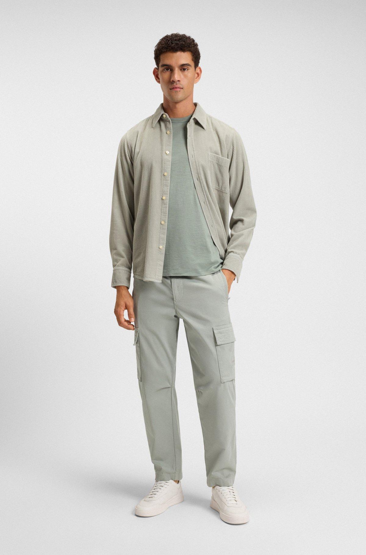 Regular-fit T-shirt in cotton with mouline logo Product Image