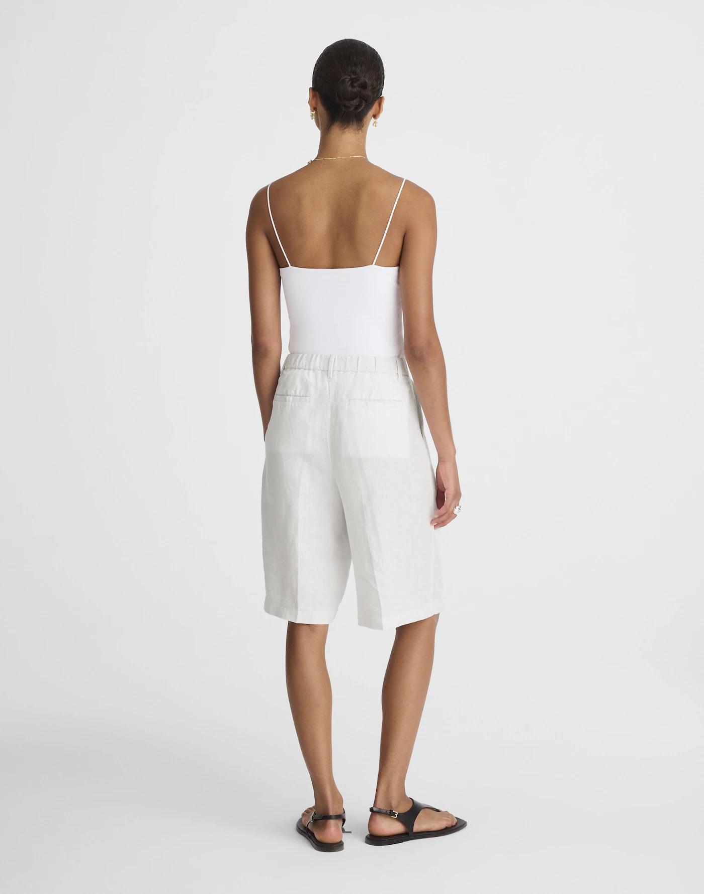Relaxed Pleated Trouser Shorts in 100% Linen Product Image
